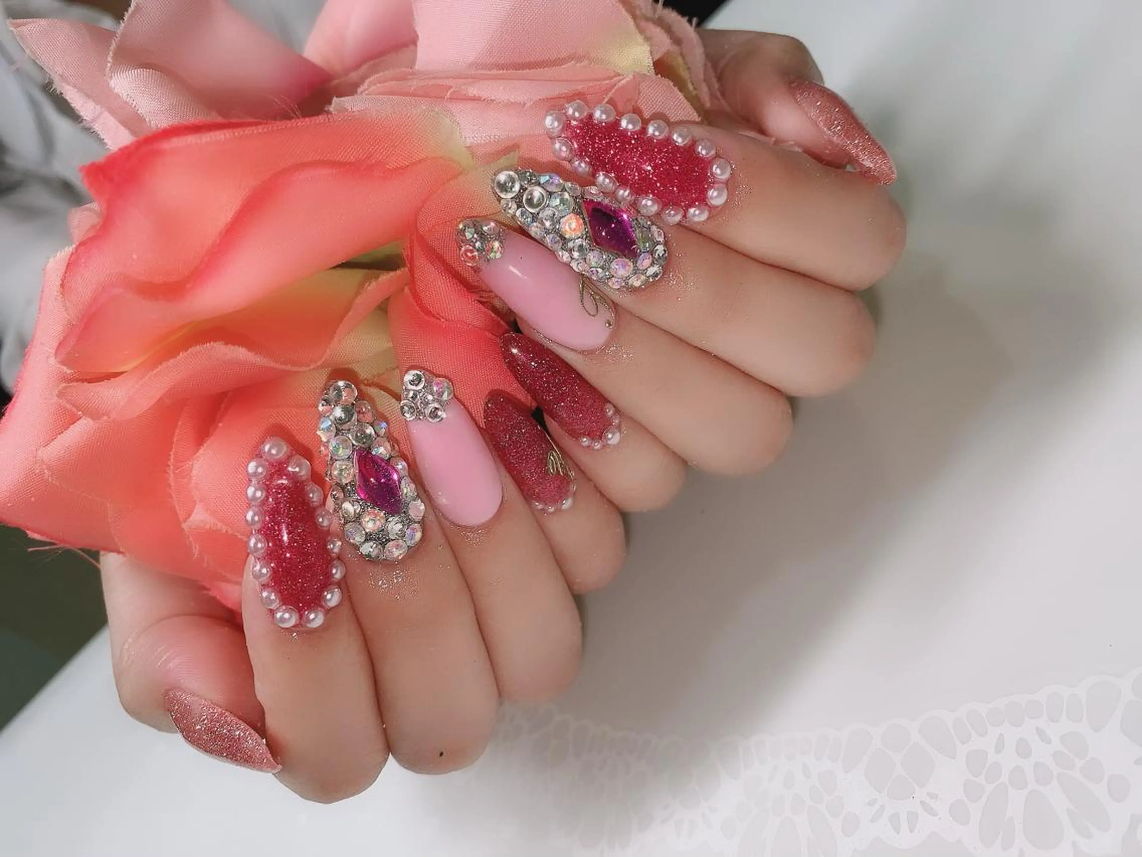 ロング ネイル ハンドネイル nail salon azuのネイルデザイン