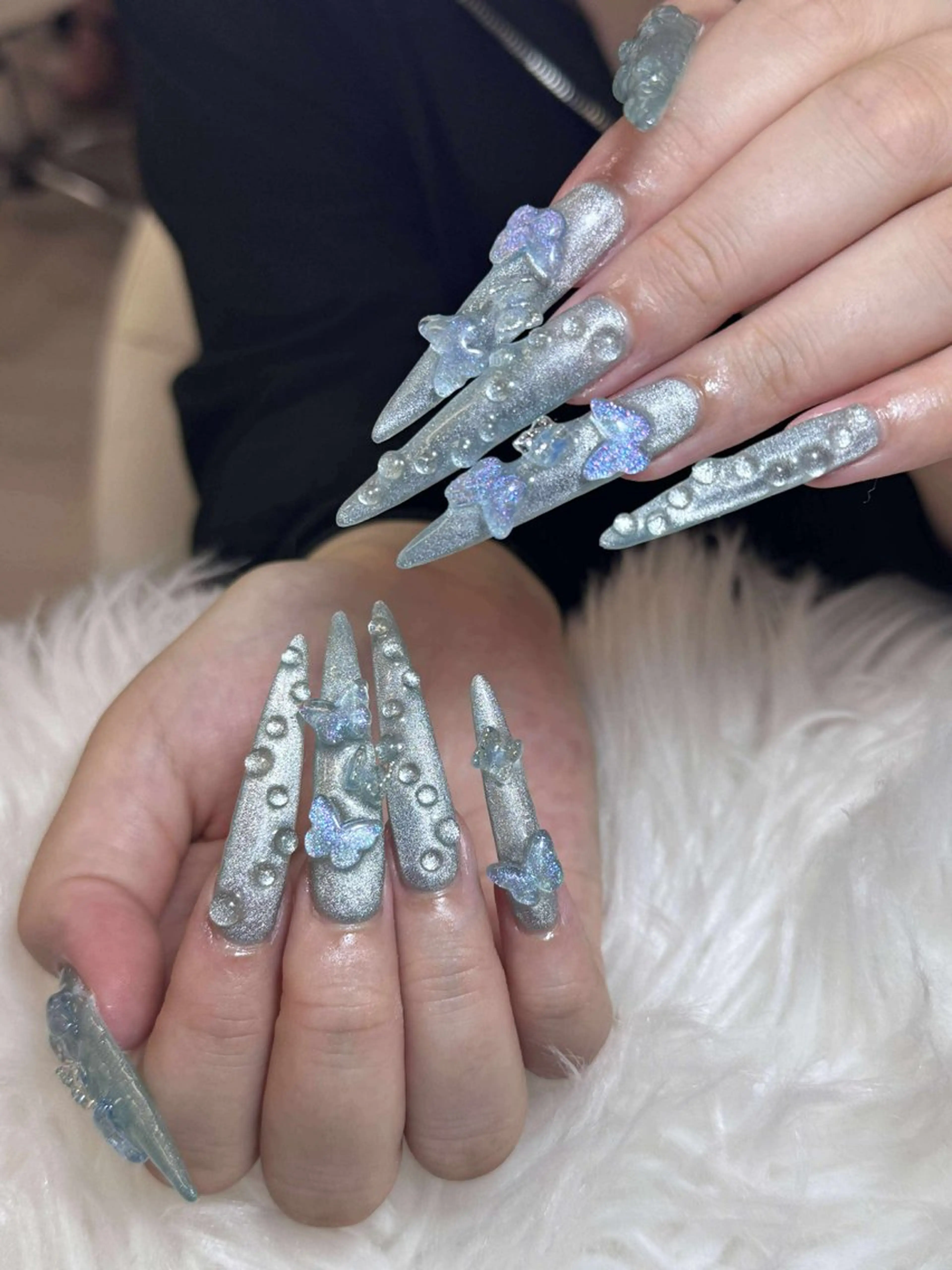 ネイル チークネイル 長さ出し フットネイル マグネットネイル 持ち込み ハンドネイル ANH NAIL ゴテゴテ専門店💎のネイルデザイン