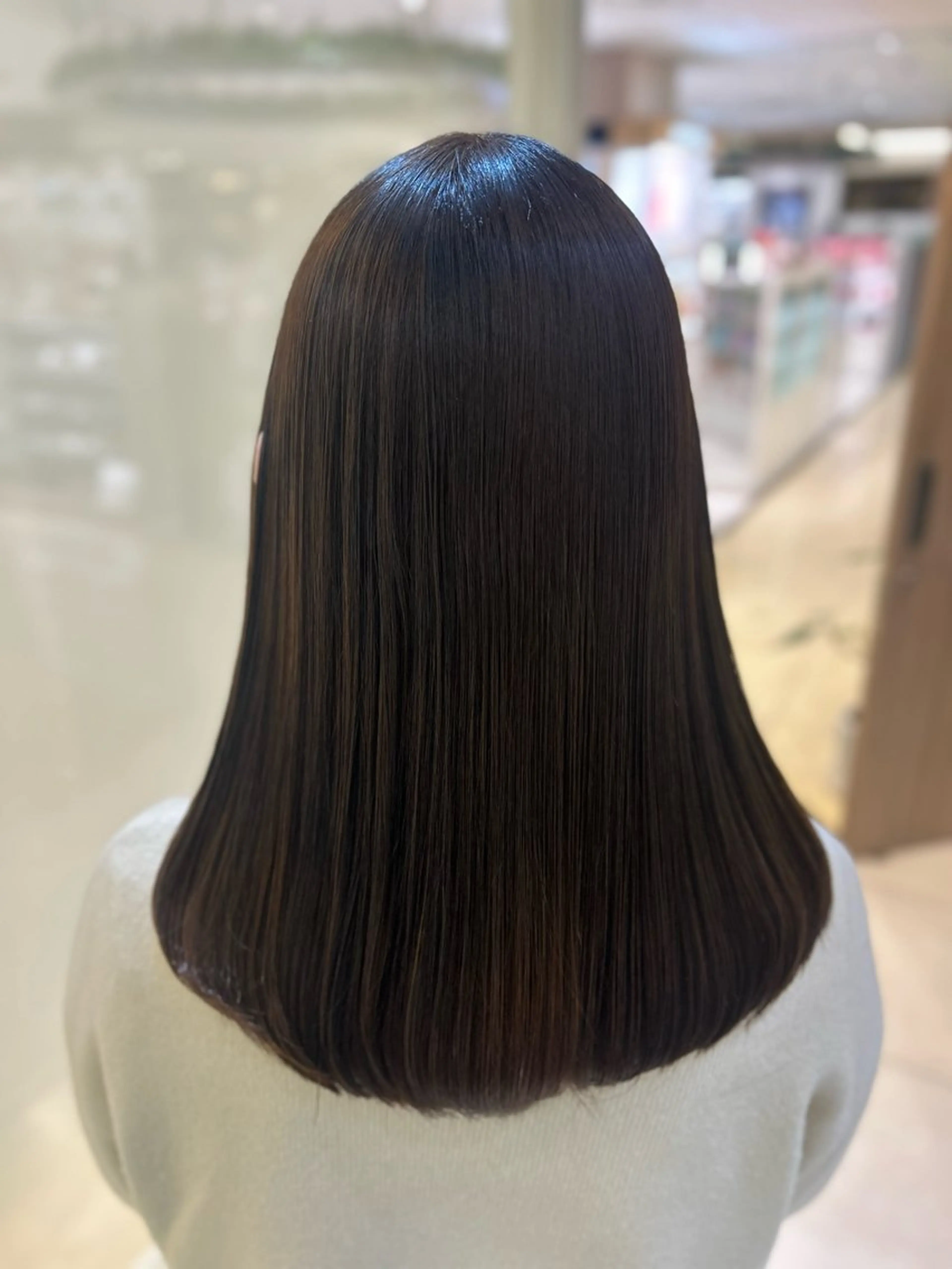 セミロング パーマ カット 縮毛矯正 トリートメント 艶質改善/縮毛矯正 ササキナツミのヘアスタイル