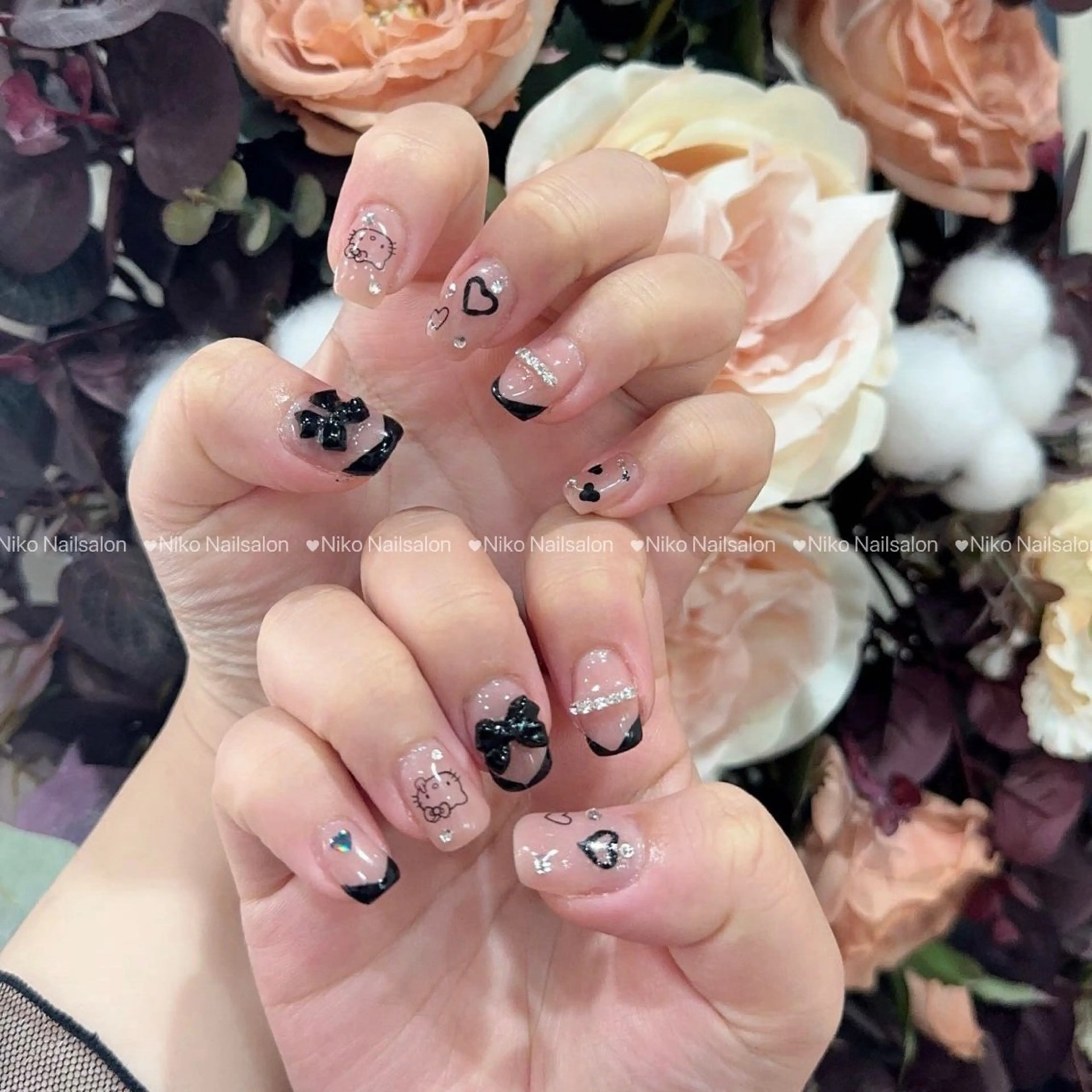 ネイル チークネイル 長さ出し フットネイル フレンチネイル ジェルネイル Niko Nail salon 銀座本店のネイルデザイン