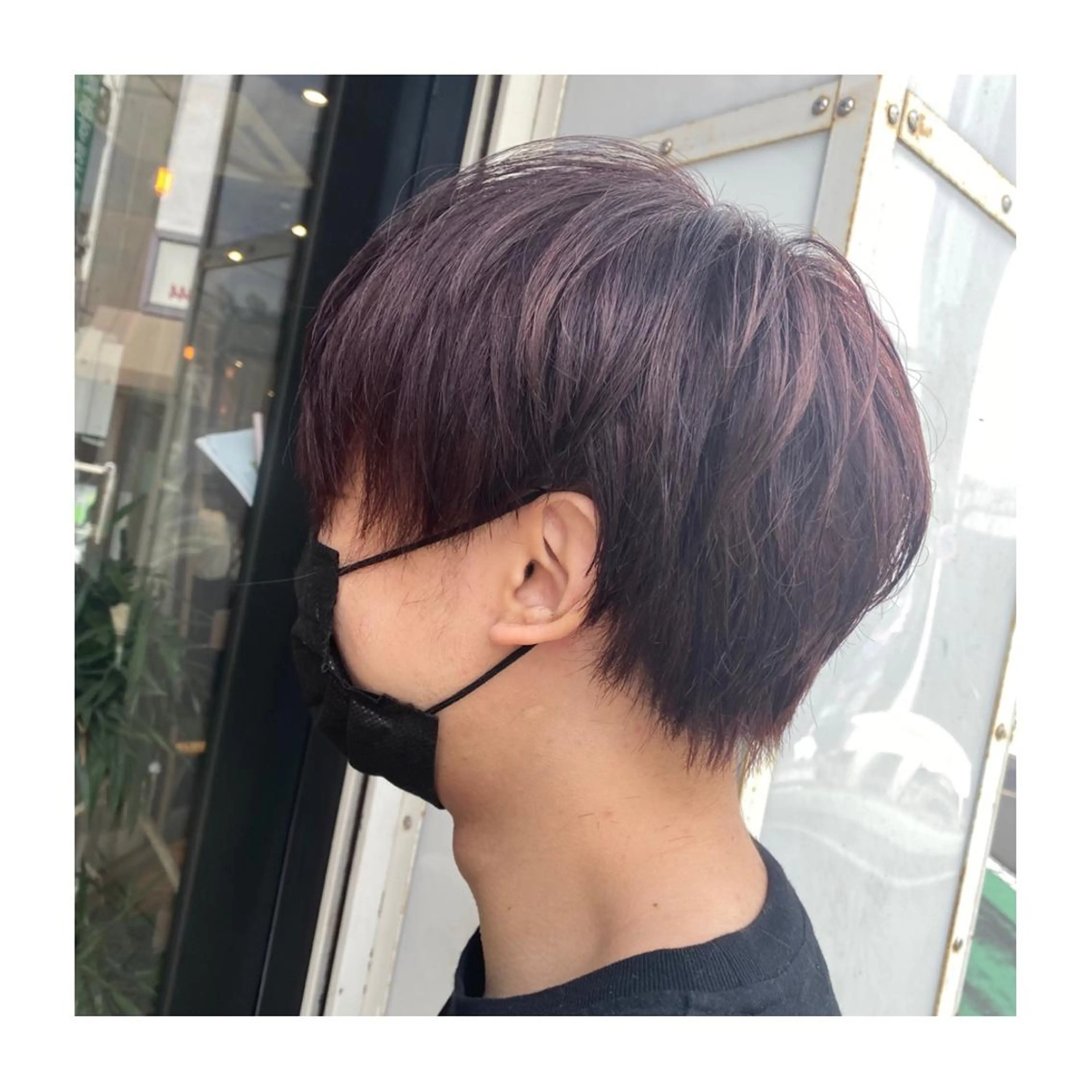 ショート カラー メンズ ダブルカラー レッドカラー 小國 綾かのヘアスタイル