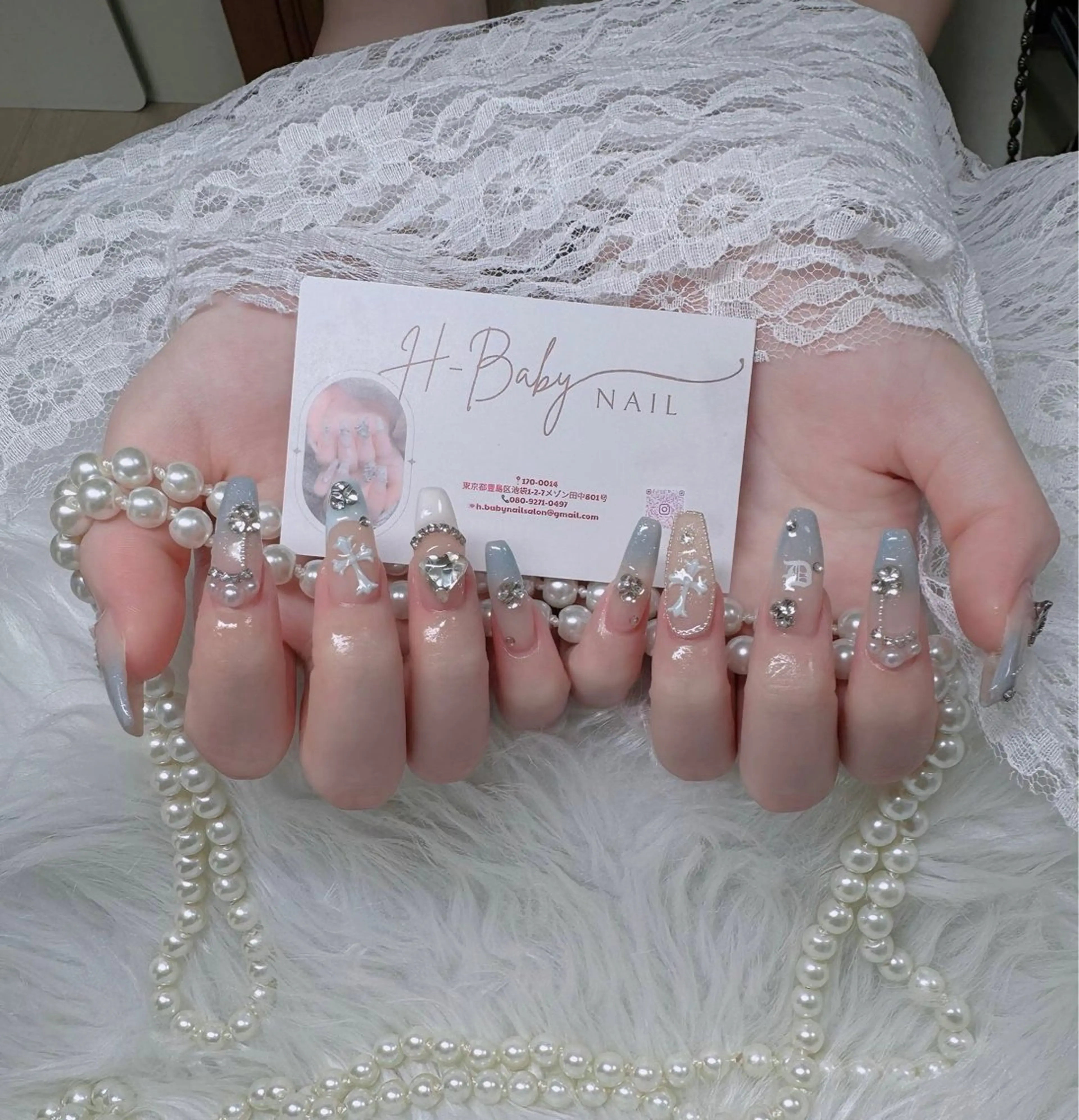 ネイル アートネイル 成人式 ジェルネイル ニュアンスネイル 夏ネイル ハンドネイル H.baby Nai Salon所属・neco H.babynailのネイルデザイン