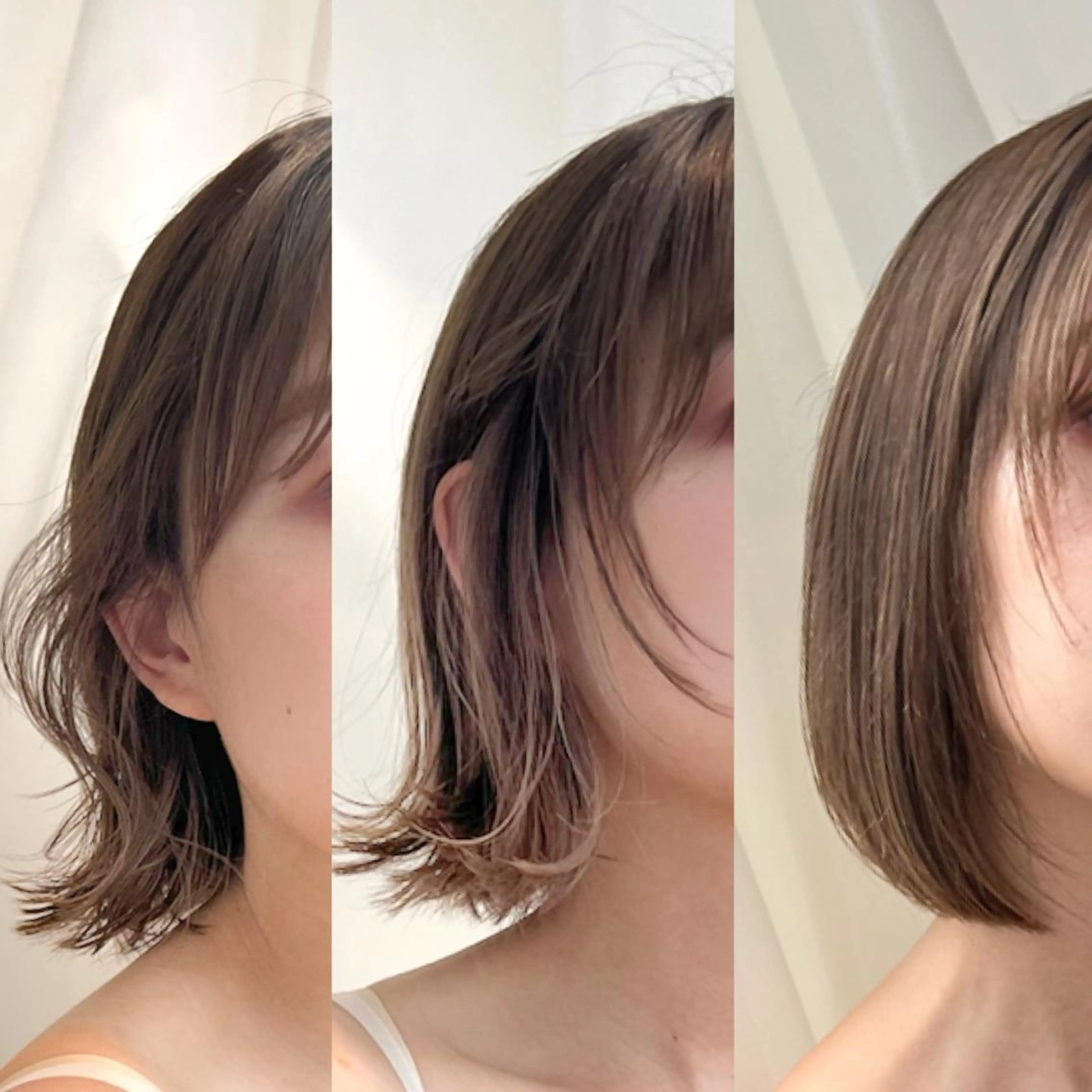 ショート カラー パーマ ヘアアレンジ ベージュカラー 透明感カラー グレージュ ボブ カット ヘアカラー トリートメント レイヤー専門家 ダブルカラー修のヘアスタイル
