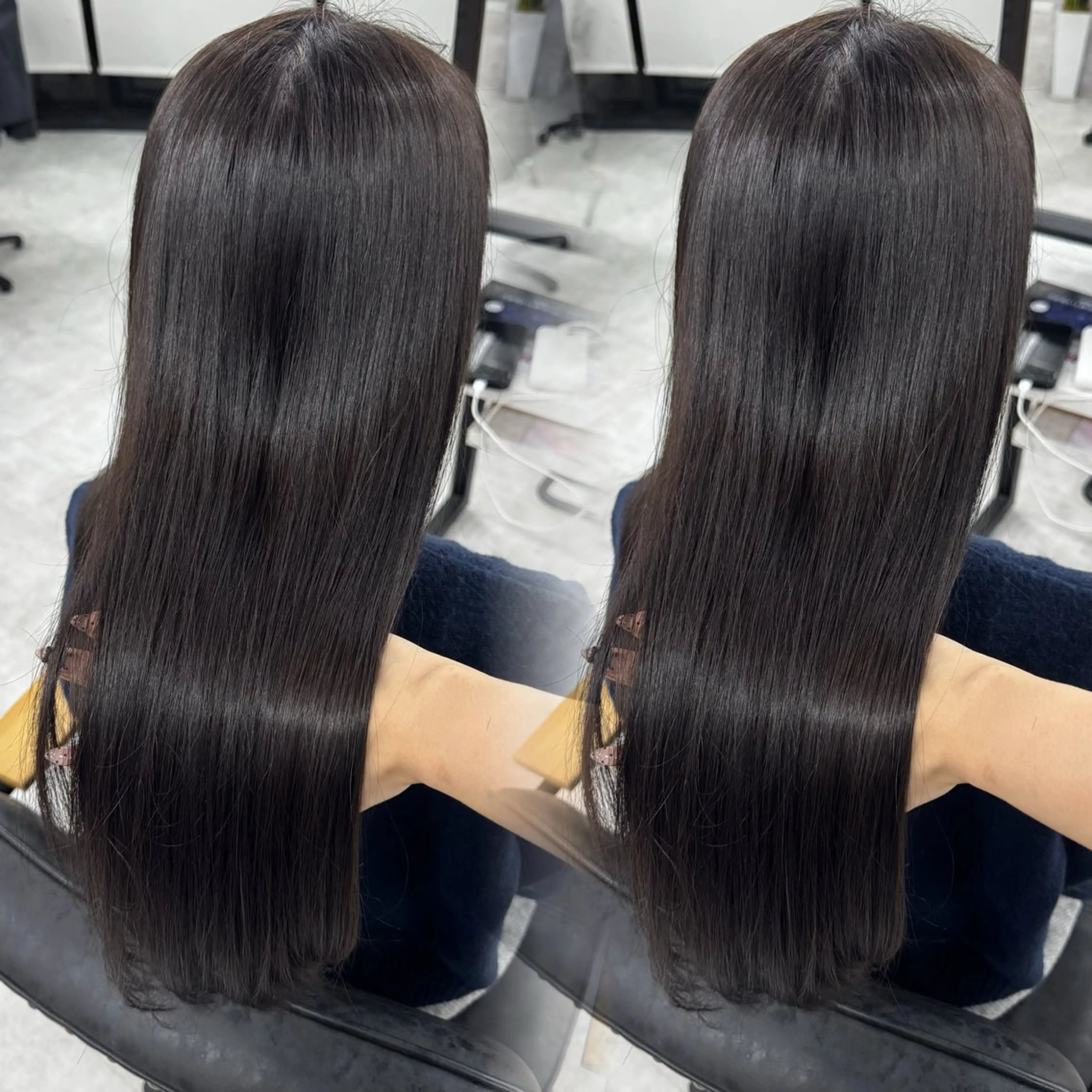 ロング カラー アッシュ アッシュブラウン ベージュカラー 黒髪 ブリーチ カット ヘアカラー トリートメント 赤み無し柔らかカラー 【梅田】madokaのヘアスタイル