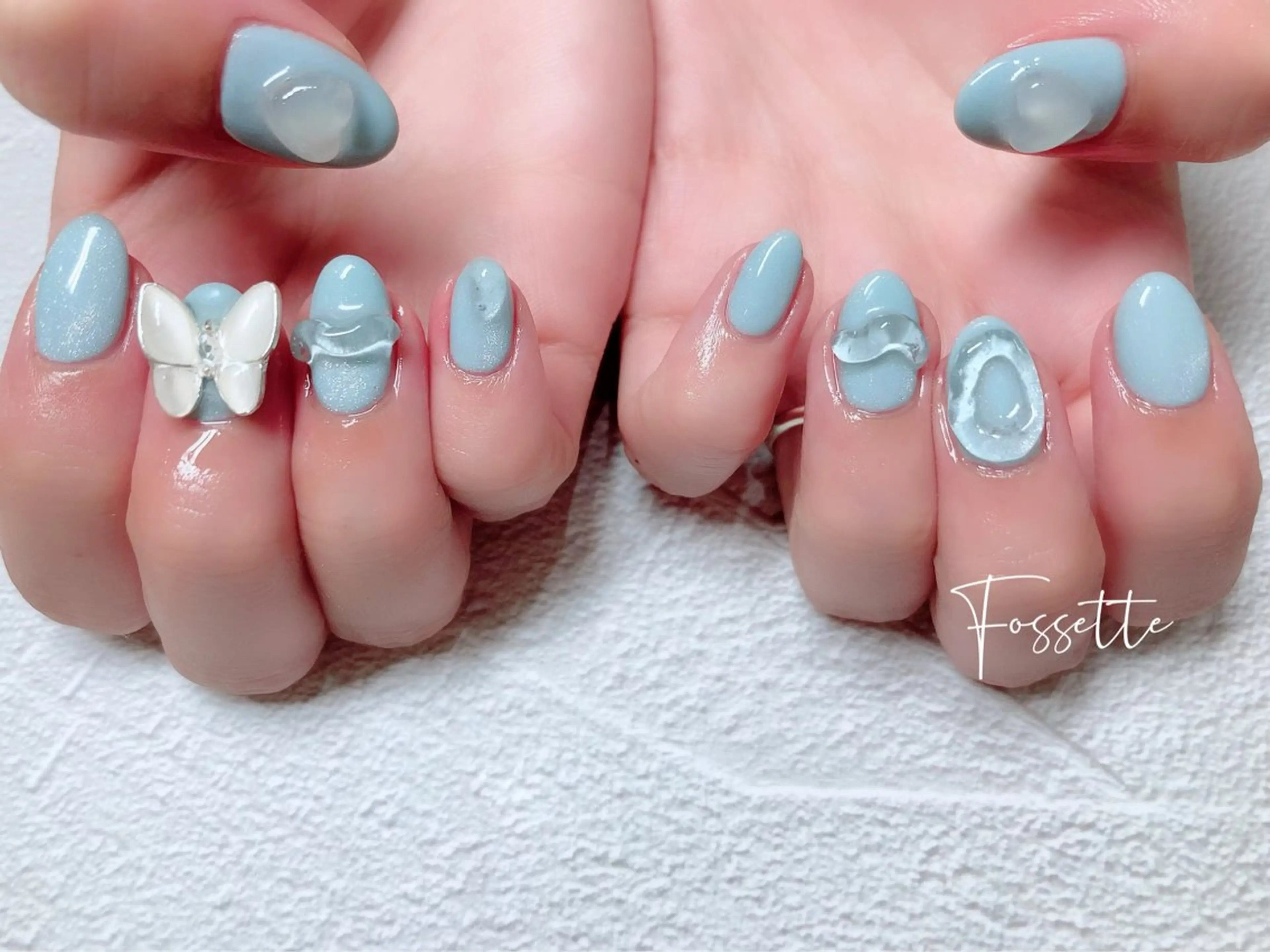 ネイル クリアネイル マグネットネイル ぷっくりネイル nailsalon Fossetteのネイルデザイン