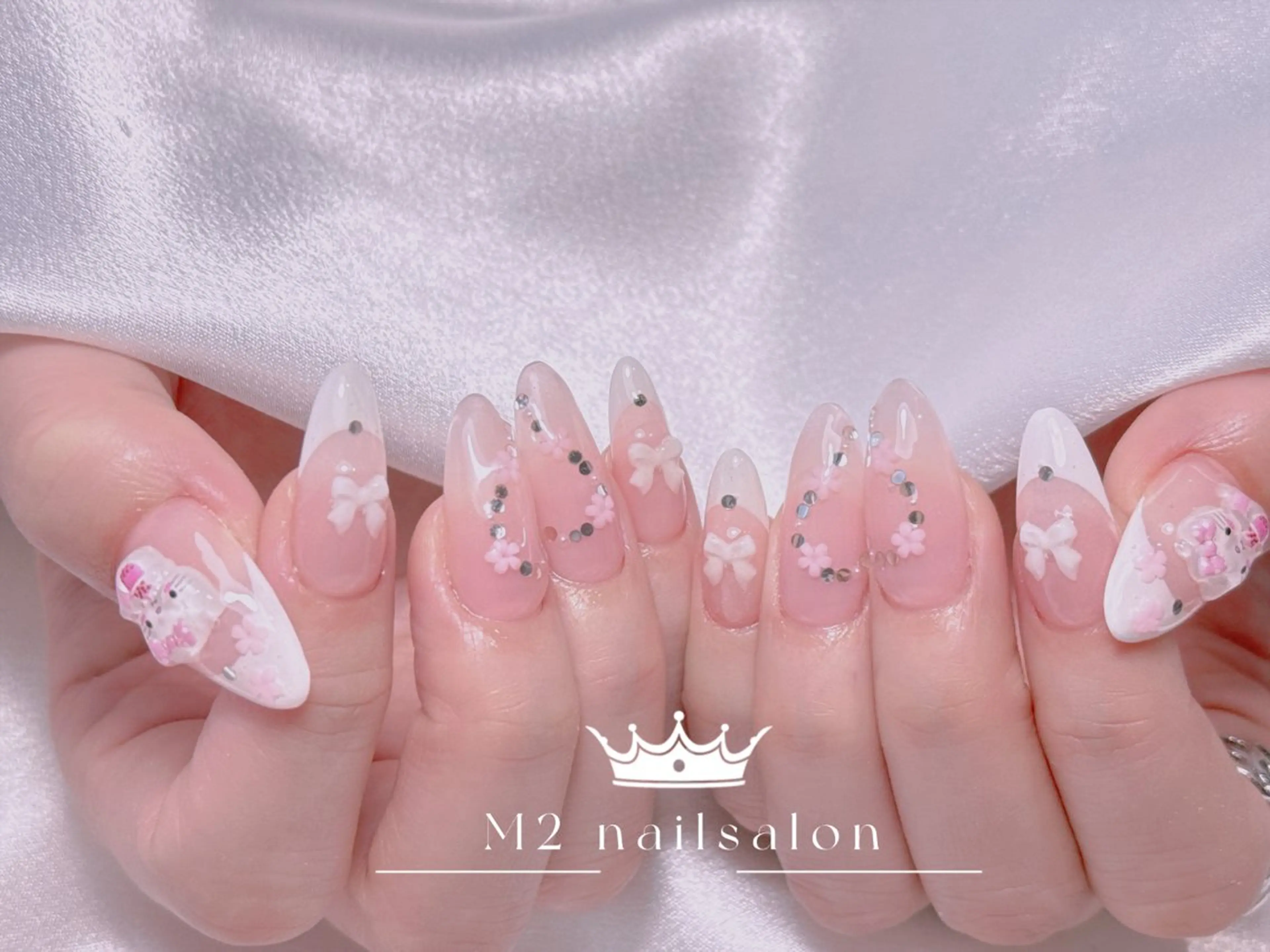 ネイル ジェルネイル 韓国ネイル マグネットネイル パラジェル ワンホンネイル ハンドネイル 長さだし専門店 M2 rikaのネイルデザイン