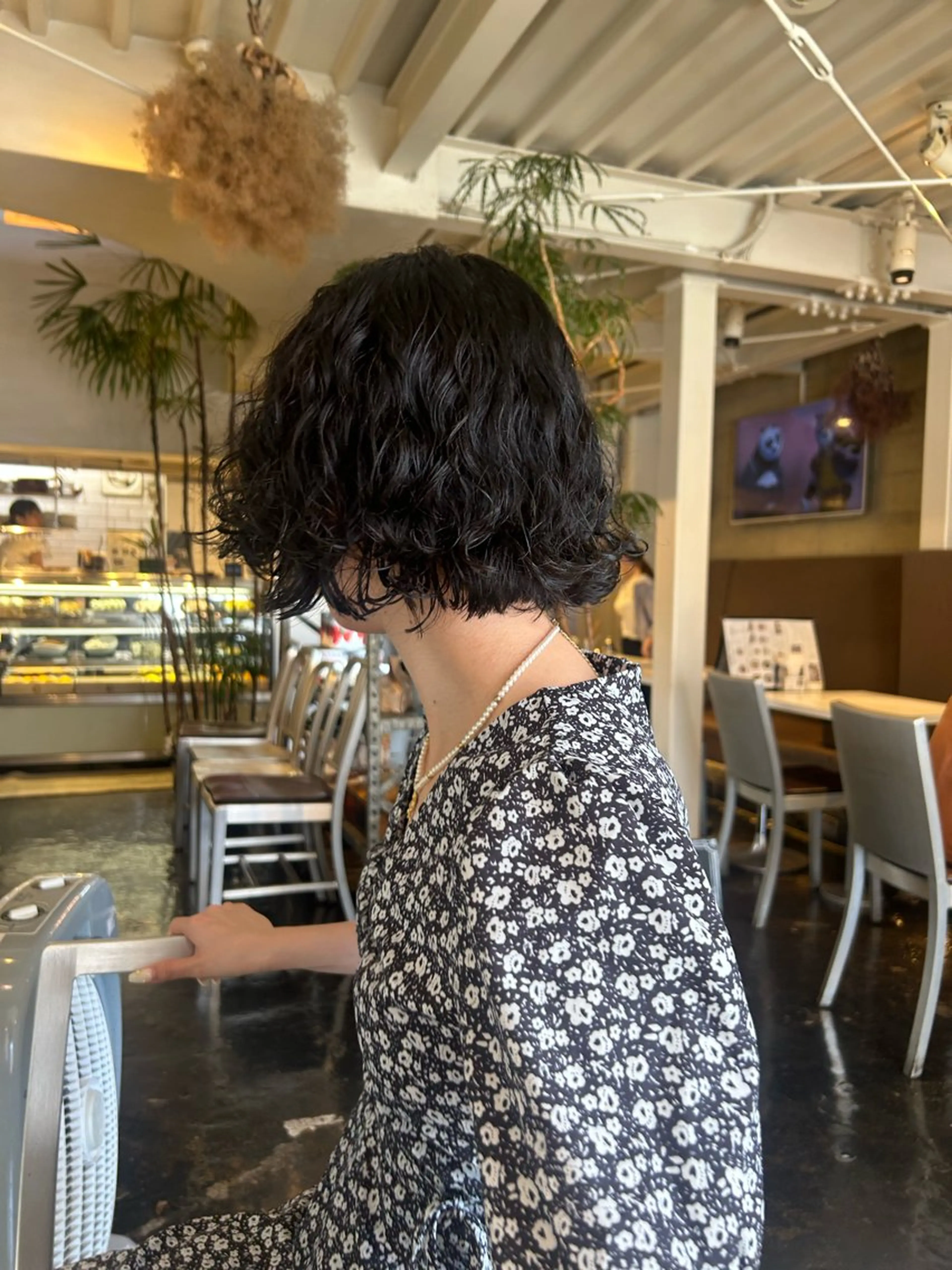 ミディアム カラー ミディアムパーマ ボブ カット ヘアカラー パーマ 小川真歩/パーマ /暖色オリーブのヘアスタイル