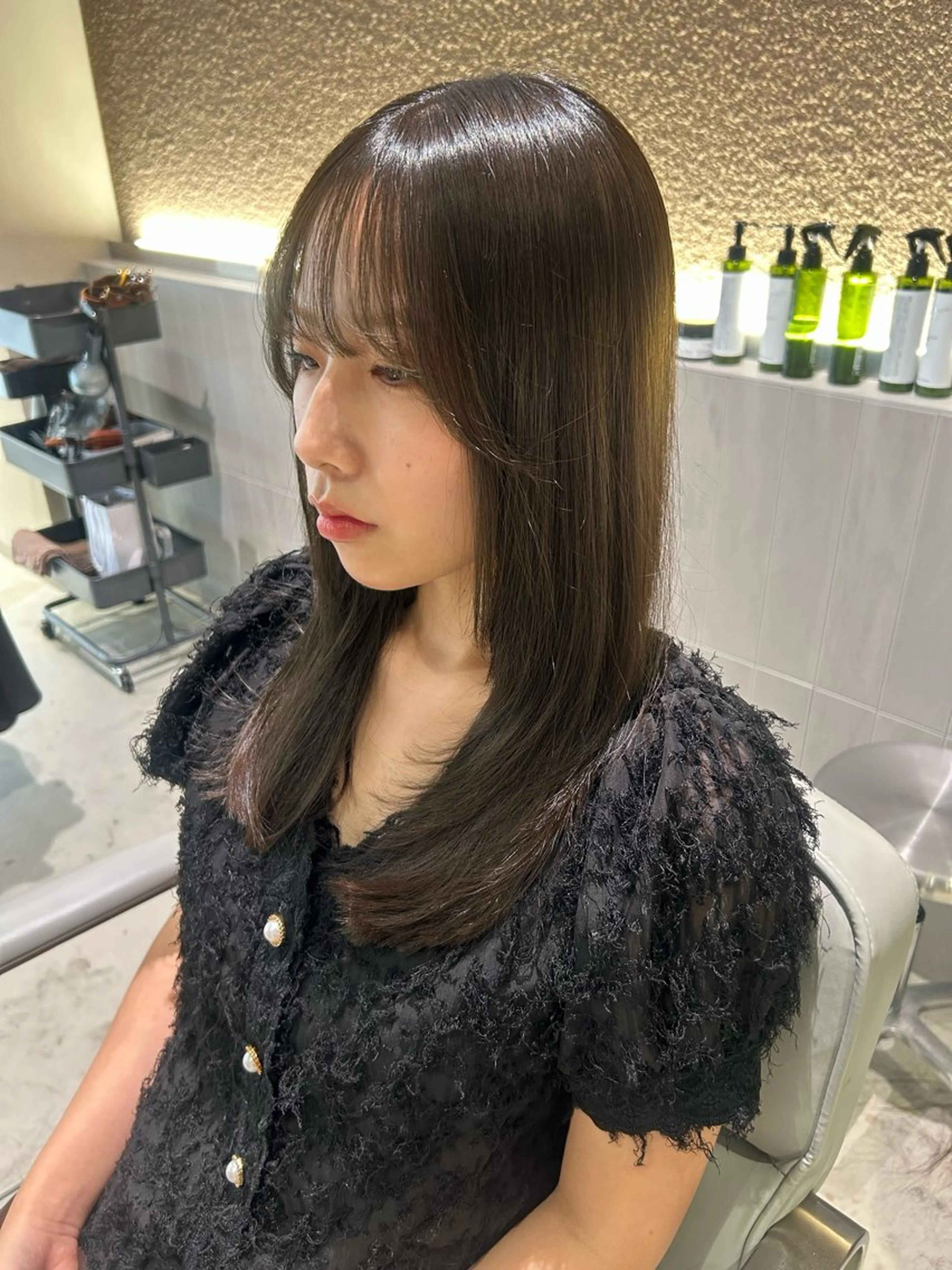 セミロング カット トリートメント yoki.所属・しげ ゆりか/透明感 カラー/顔周りカットのヘアスタイル