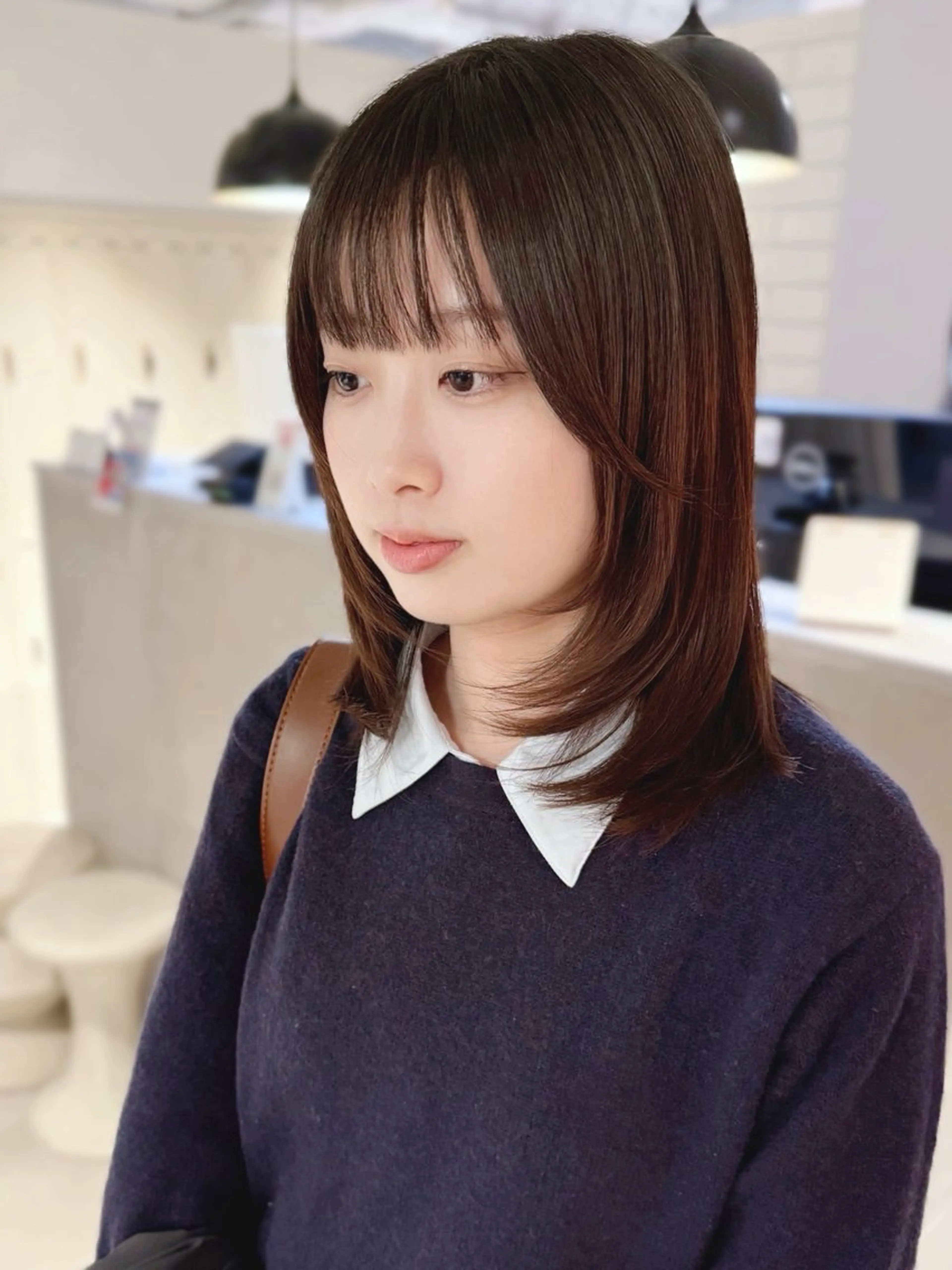 ミディアム カラー レイヤー/髪質改善カ ラ-🤍津田奈々美‎のヘアスタイル