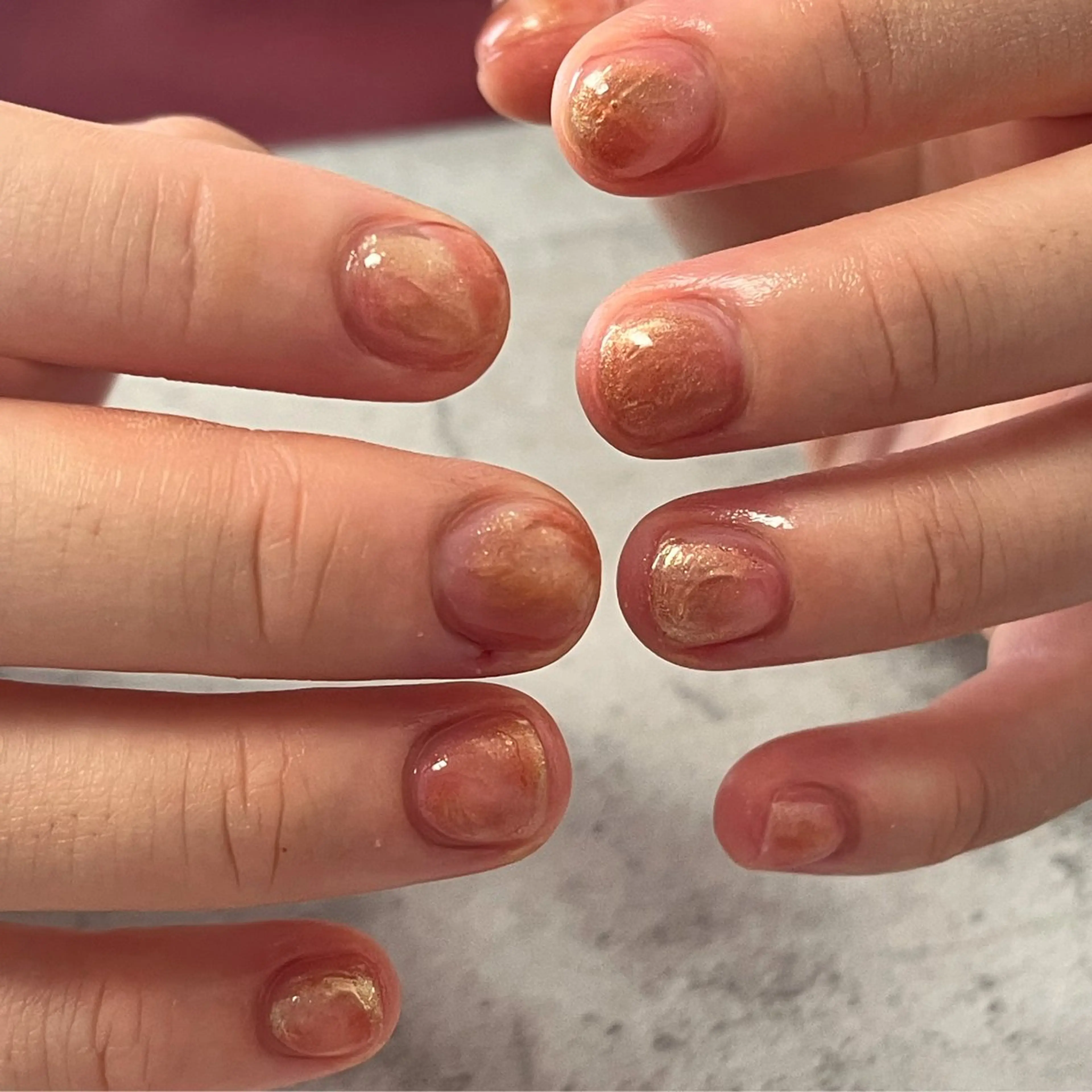 ネイル ニュアンスネイル オフィスネイル ピンク ショートネイル Belle  âme Mioのネイルデザイン