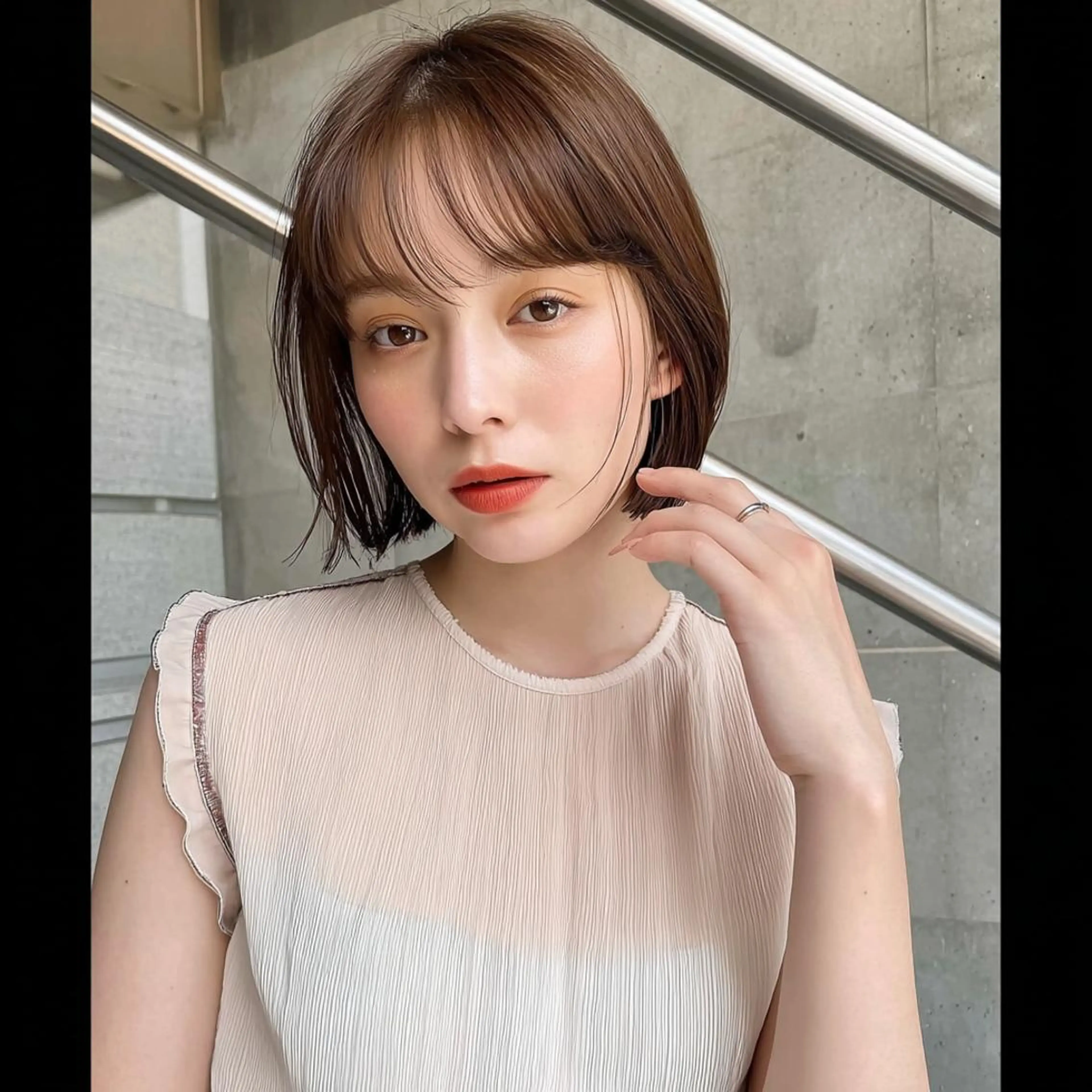 セミロング セミロングパーマ ボブ 髪質改善 縮毛矯正 トリートメント カット ヘアカラー 三宅 昌太のヘアスタイル