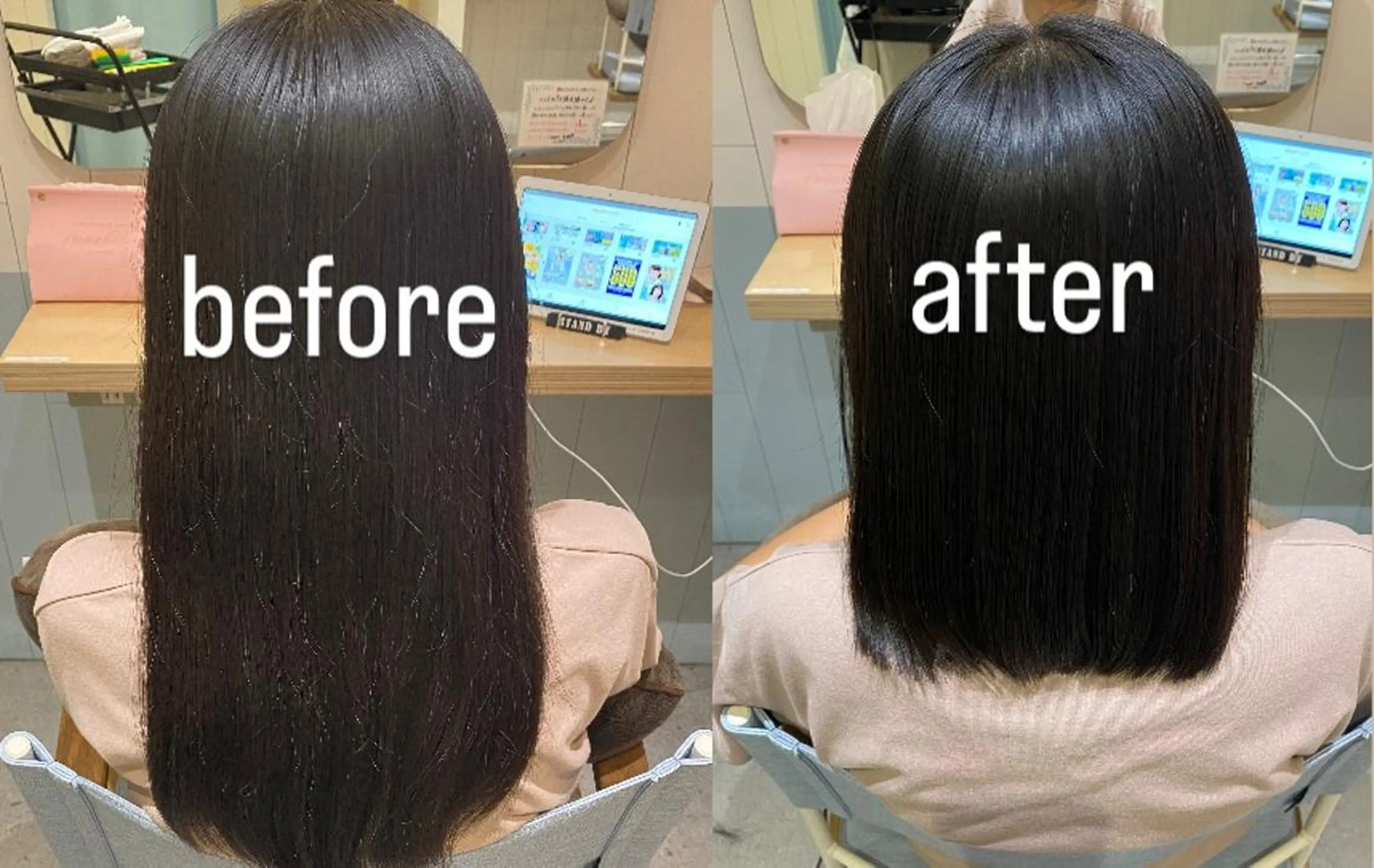 ロング ボブ ロング エリア唯一🌈ᵕ̈* 派手髪モリヤ🌺のヘアスタイル