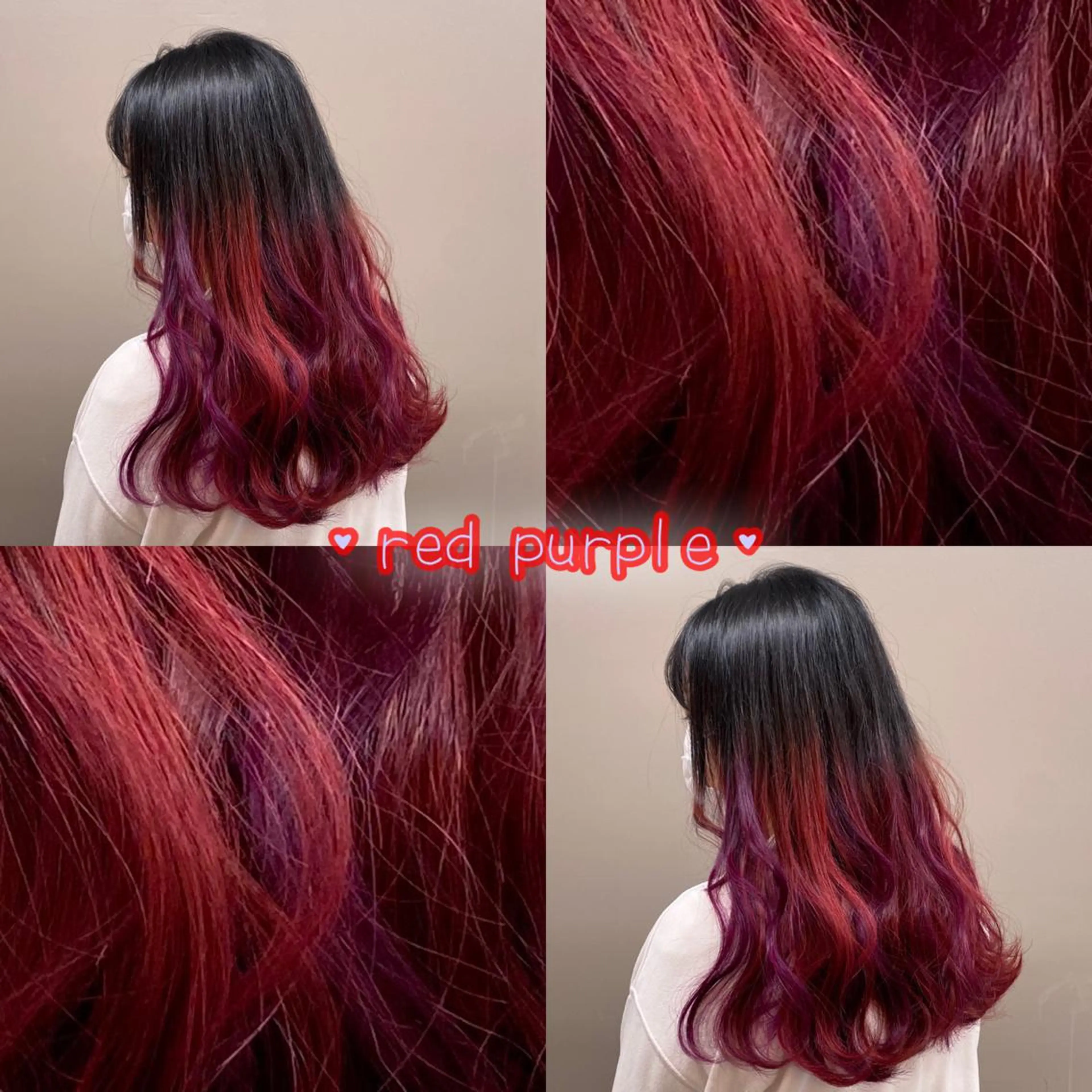 ミディアム カラー ヘアアレンジ デザインカラー パープルカラー レッドカラー トリートメント 全色特化美容師 /コウスケ🎨のヘアスタイル