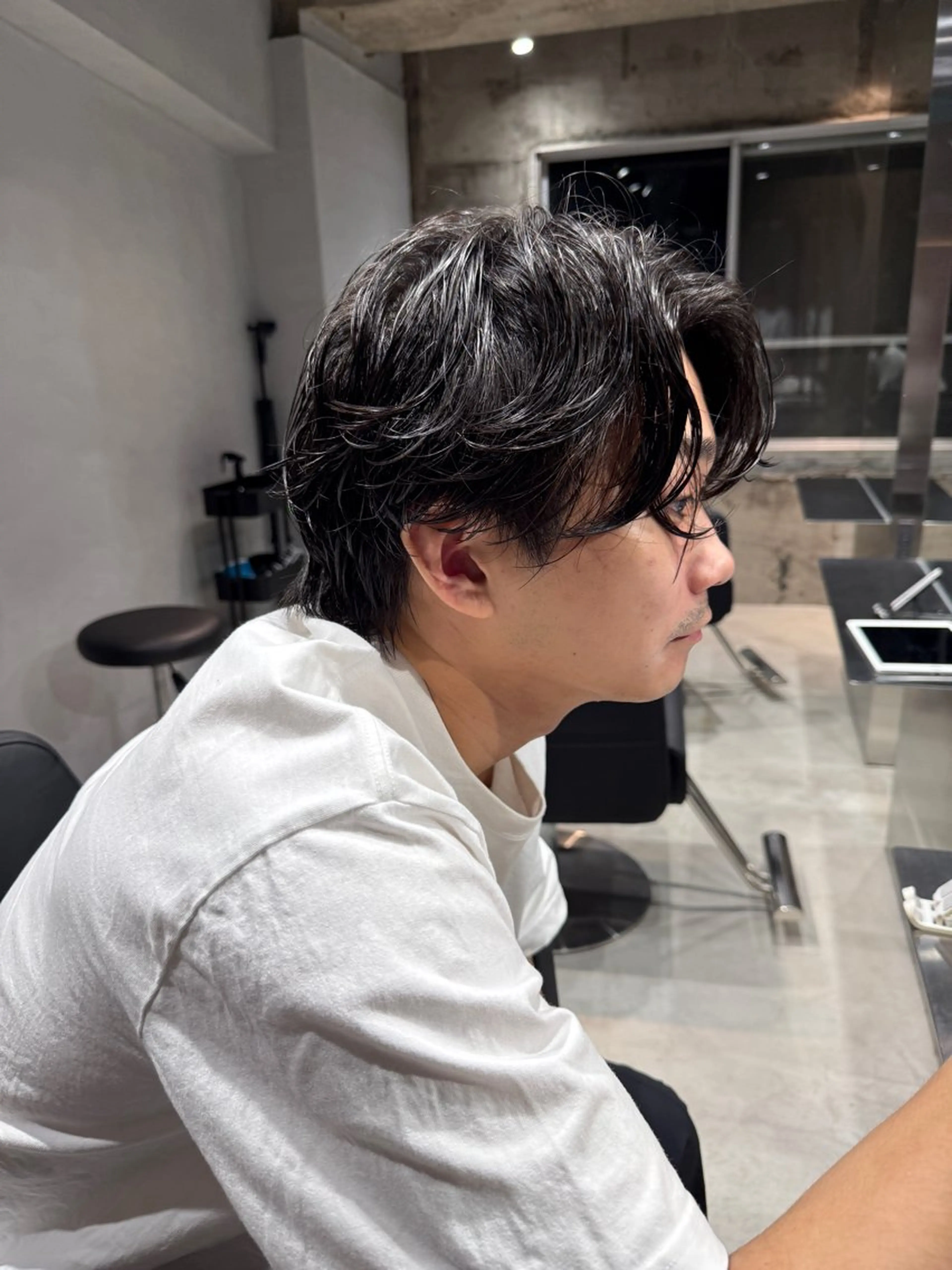 ミディアム カット パーマ タナカ レイのヘアスタイル