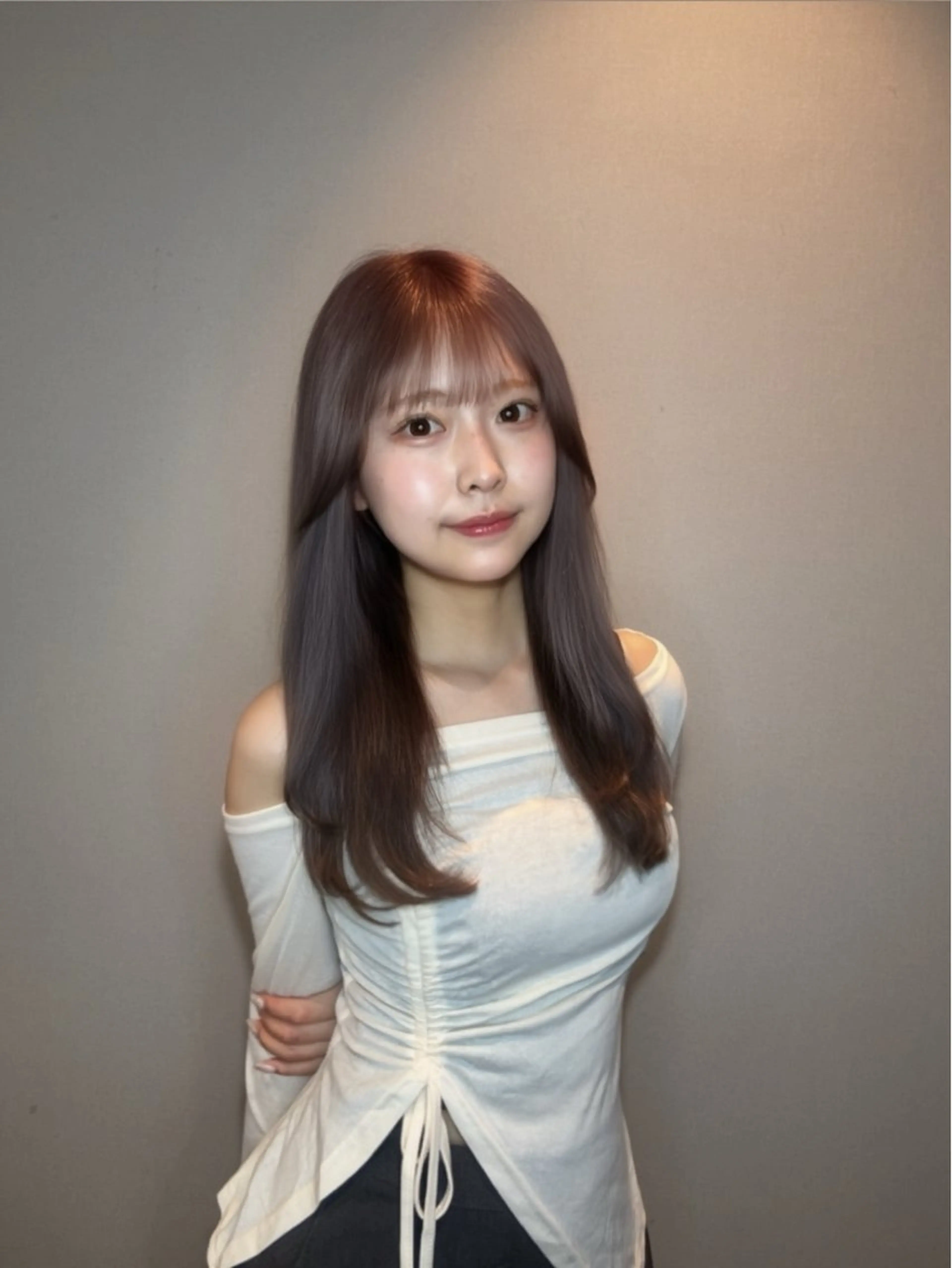 セミロング 髪質改善 ヘアカラー トリートメント 髪質改善/shuki 韓国/代表取締役のヘアスタイル