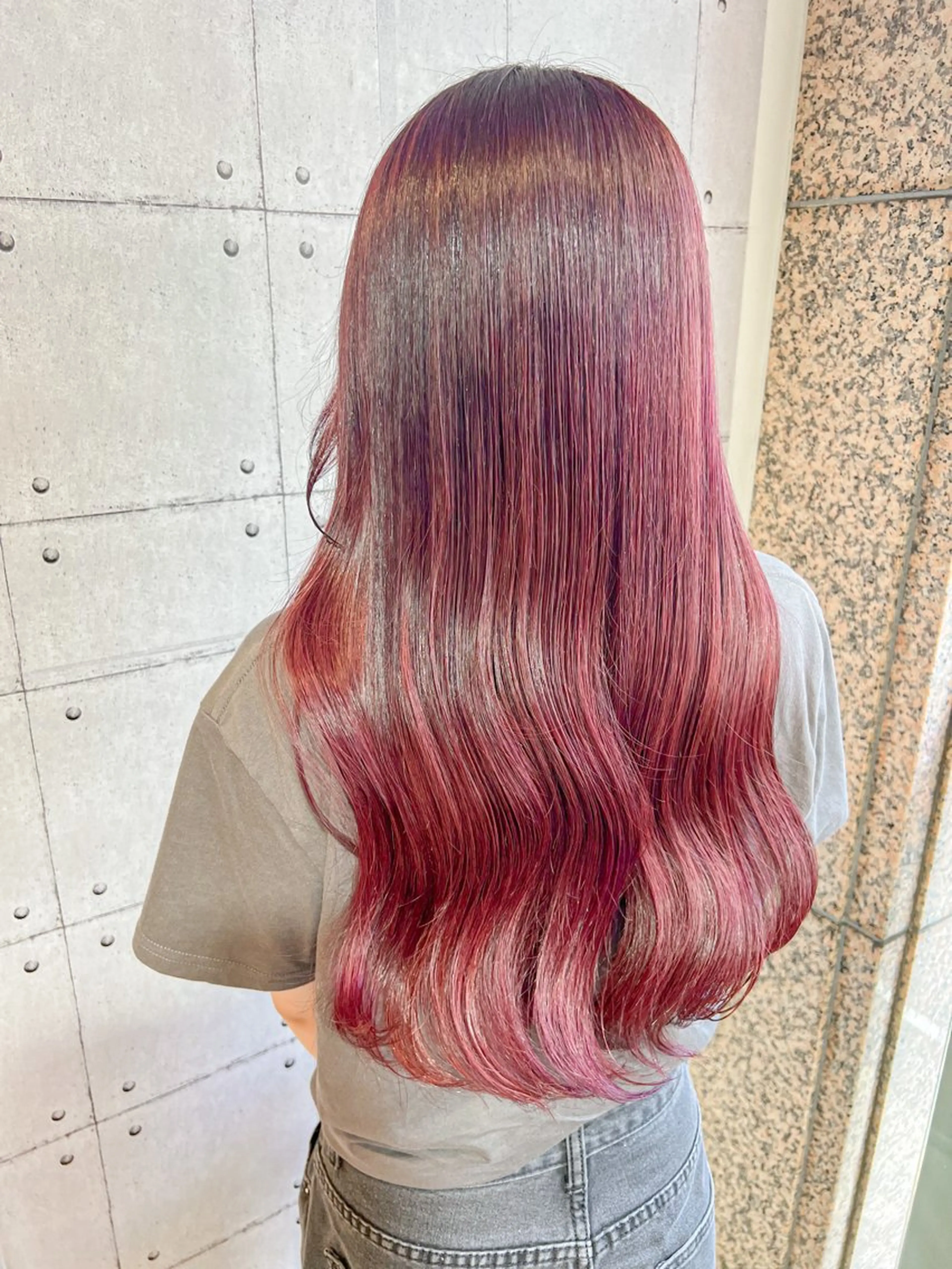 ロング カラー ピンクカラー ピンクパープル パープルカラー 韓国風ヘア 福元友梨 ディレクター✂️のヘアスタイル