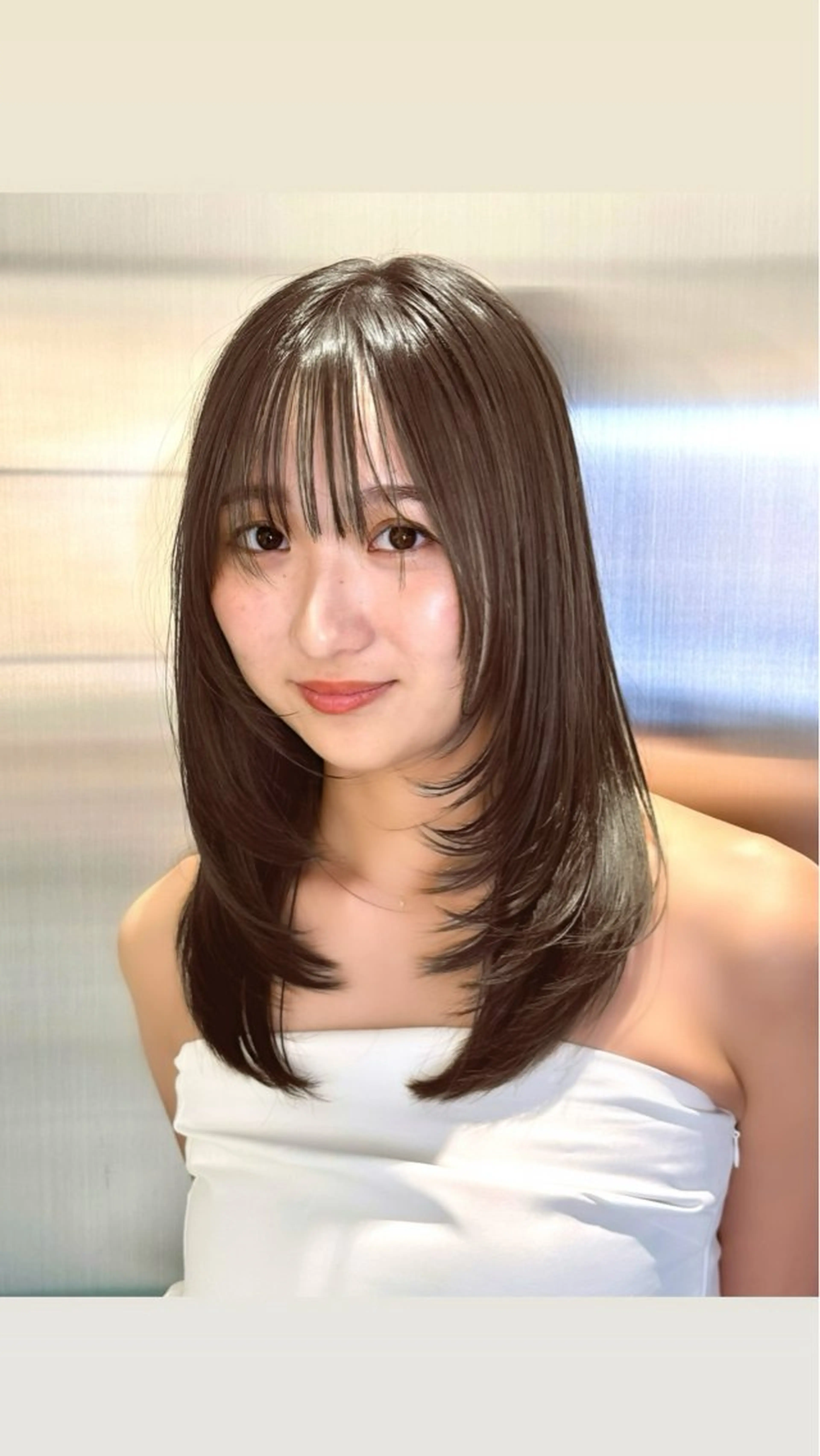 ロング 顔まわりレイヤー レイヤーカット ATENA所属・撮影モデル様募集 直樹のヘアスタイル