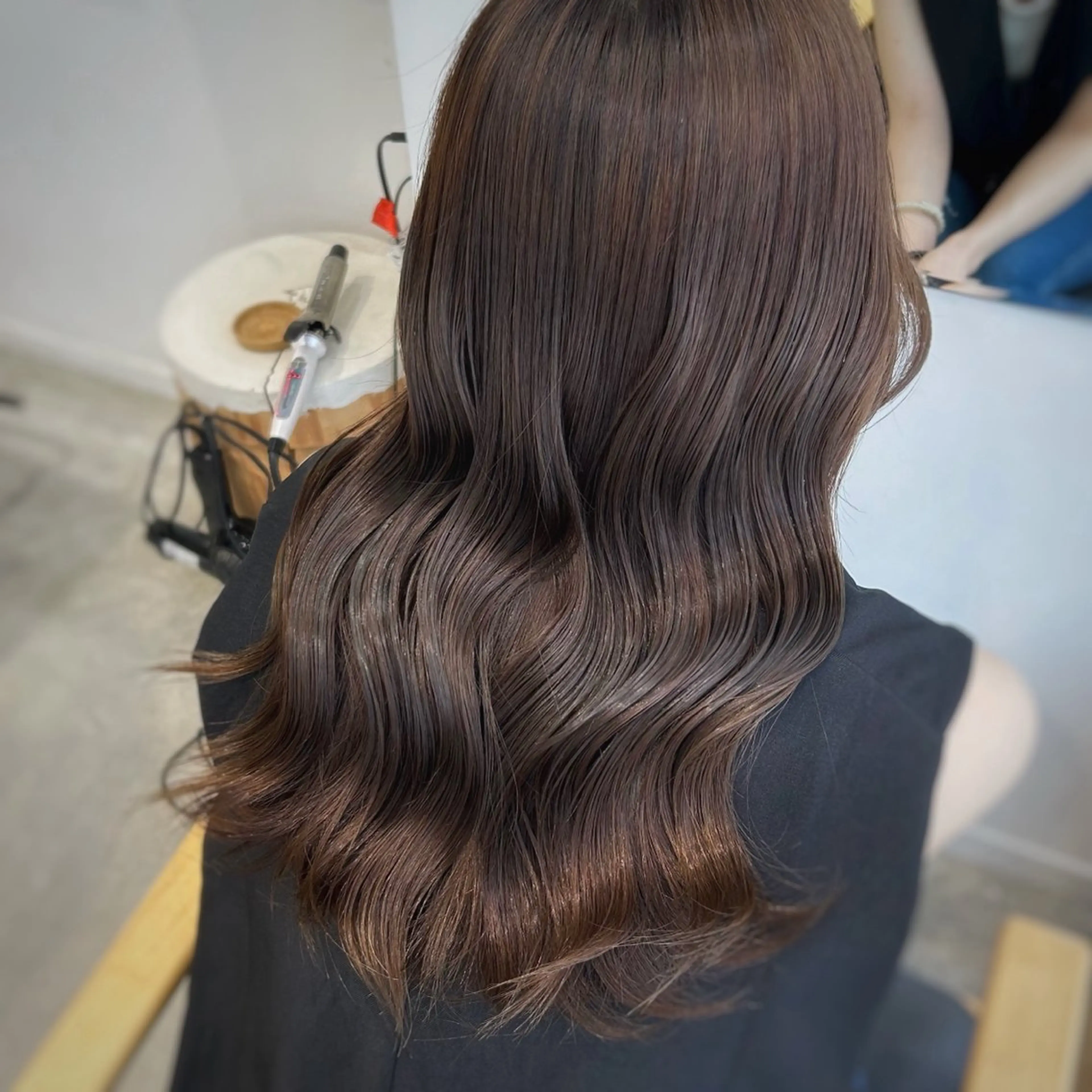 セミロング カラー ブリーチ ブリーチなしカラー ながい りなのヘアスタイル