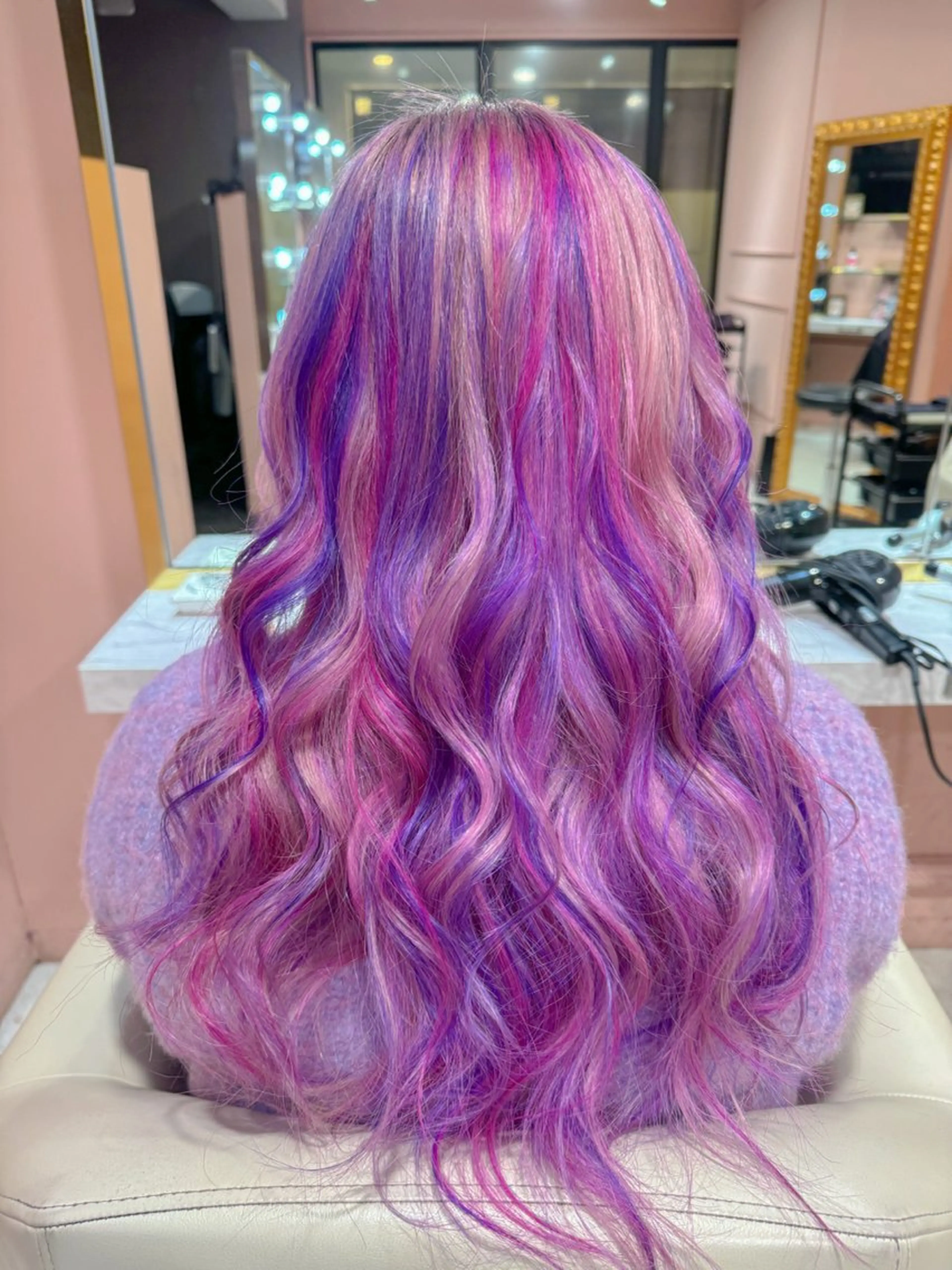 セミロング カラー ミストバング ブリーチ デザインカラー  フェイスフレーミング ハイライトカラー ヘアカラー Chérie所属・Chérie 渋谷/カラーサロンのヘアスタイル