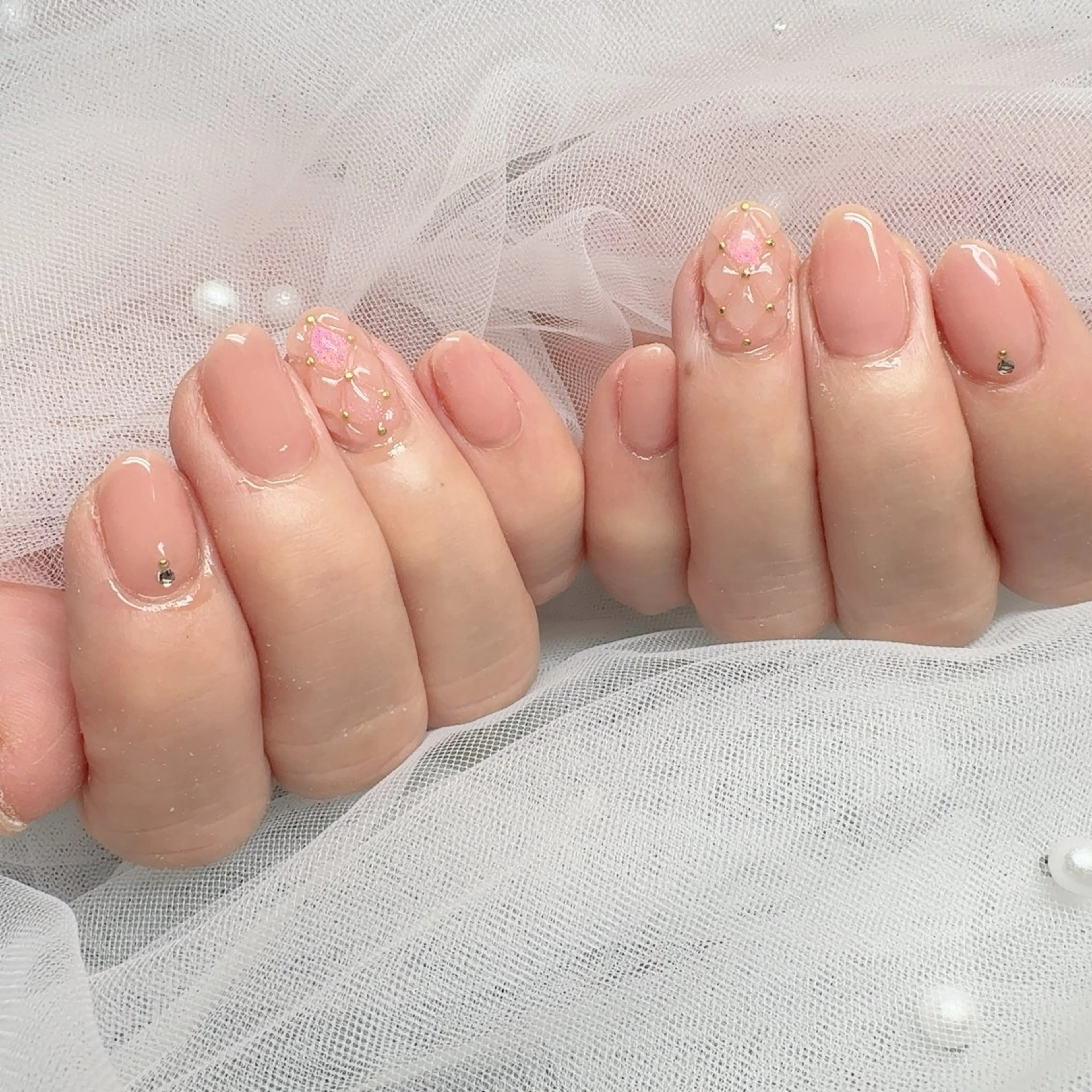 ネイル 長さ出し ジェルネイル 韓国ネイル 持ち込み ニュアンスネイル ハンドネイル ハンドケア NailSpace 猫のいるネイルサロンのネイルデザイン