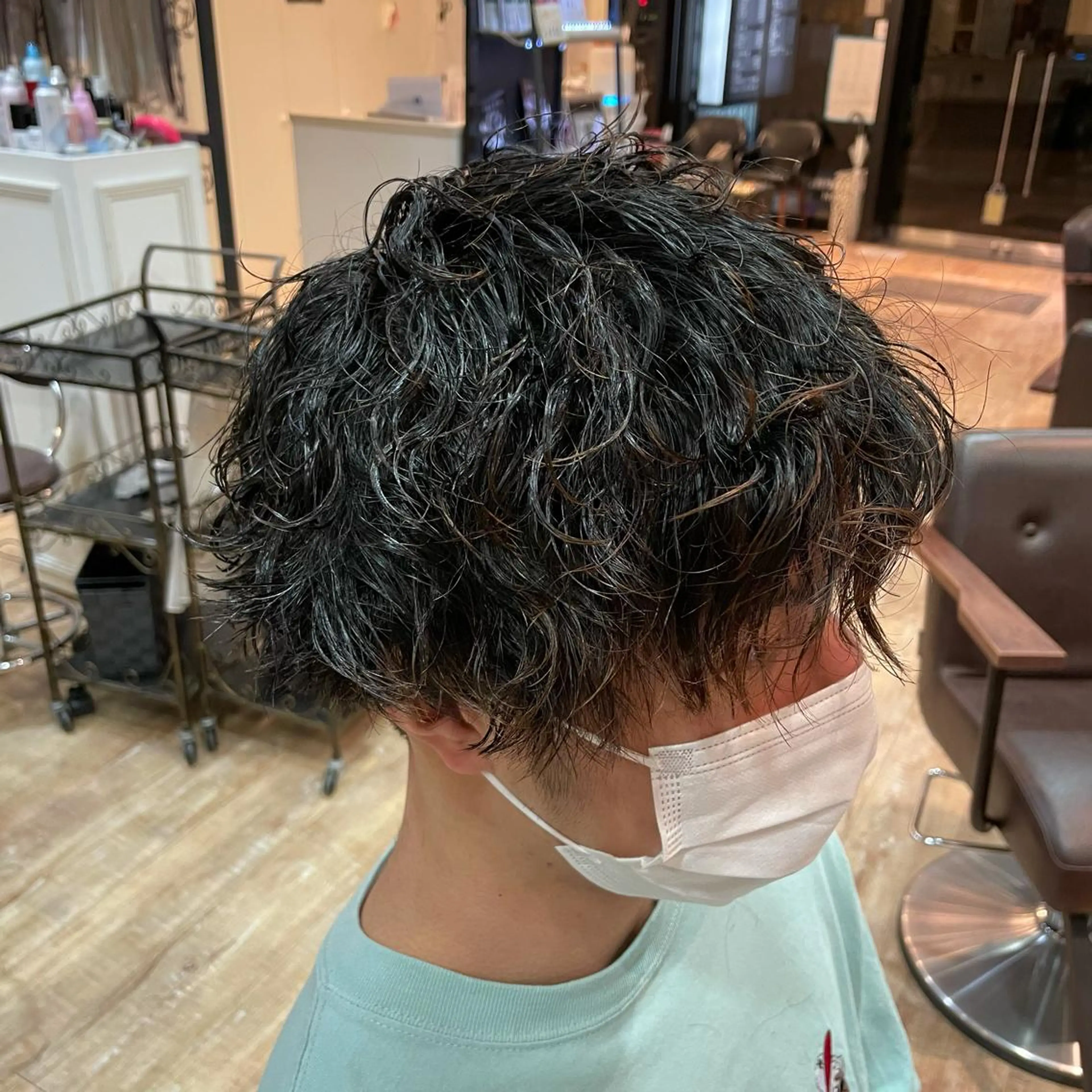 ショート パーマ メンズ メンズパーマ カット パーマ 大阪長居🌱野見山 卓也のヘアスタイル