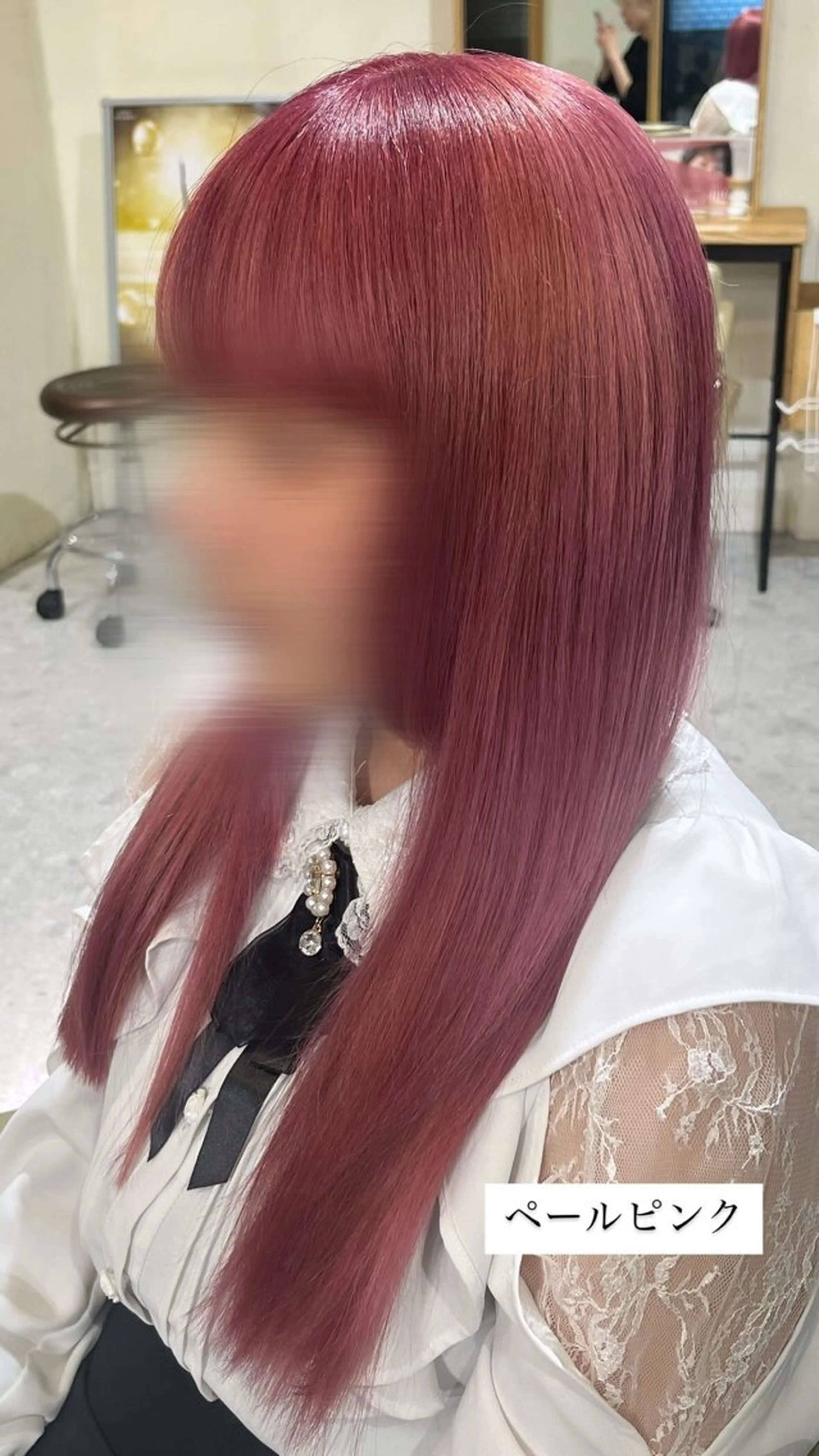 セミロング カラー ピンクカラー ブリーチ特化 島崎　凌のヘアスタイル