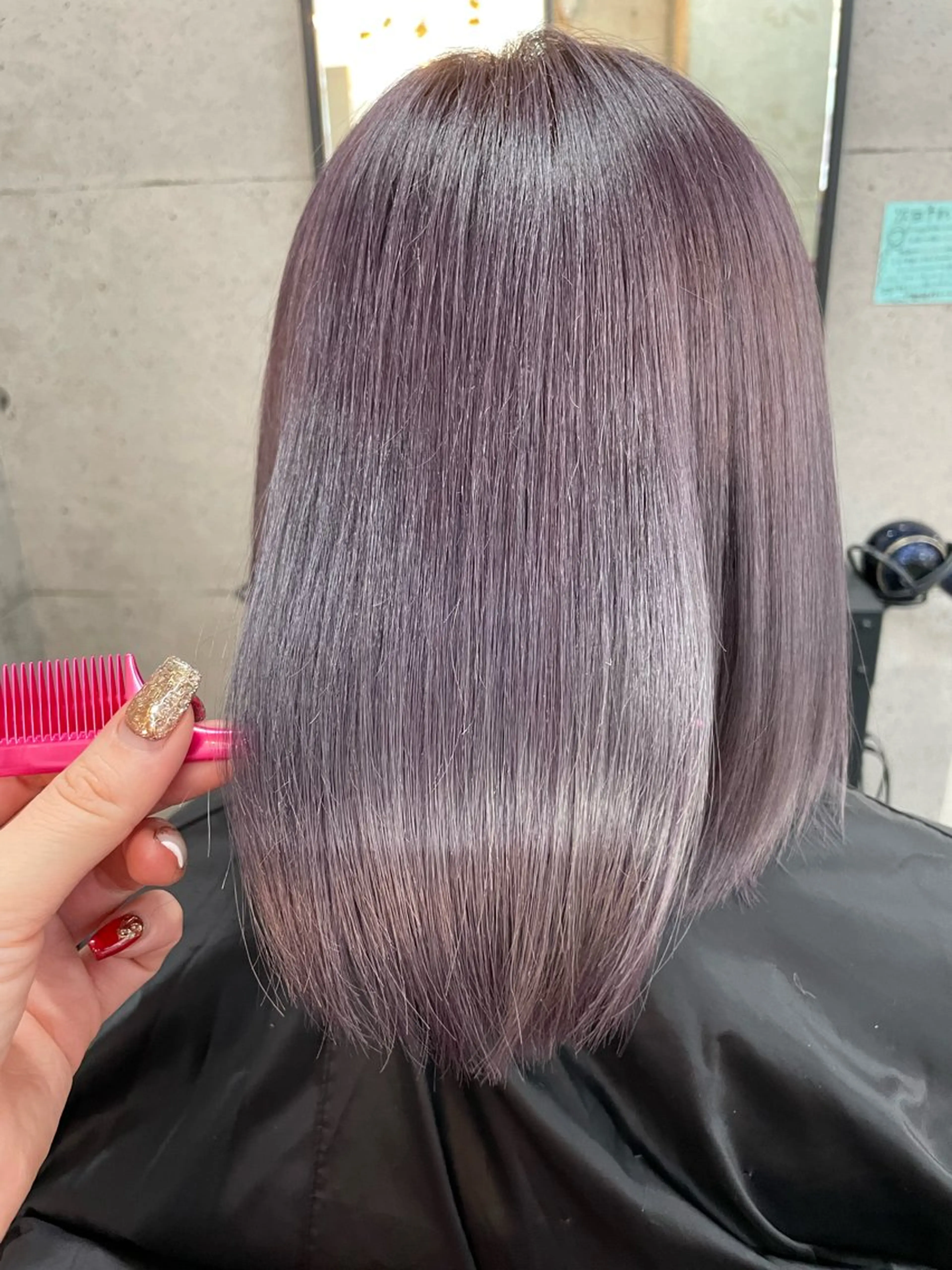 ミディアム カラー ブリーチ パープルカラー シルバー NoA所属・カットモデル募集￤ 髪質改善📛Nanaのヘアスタイル