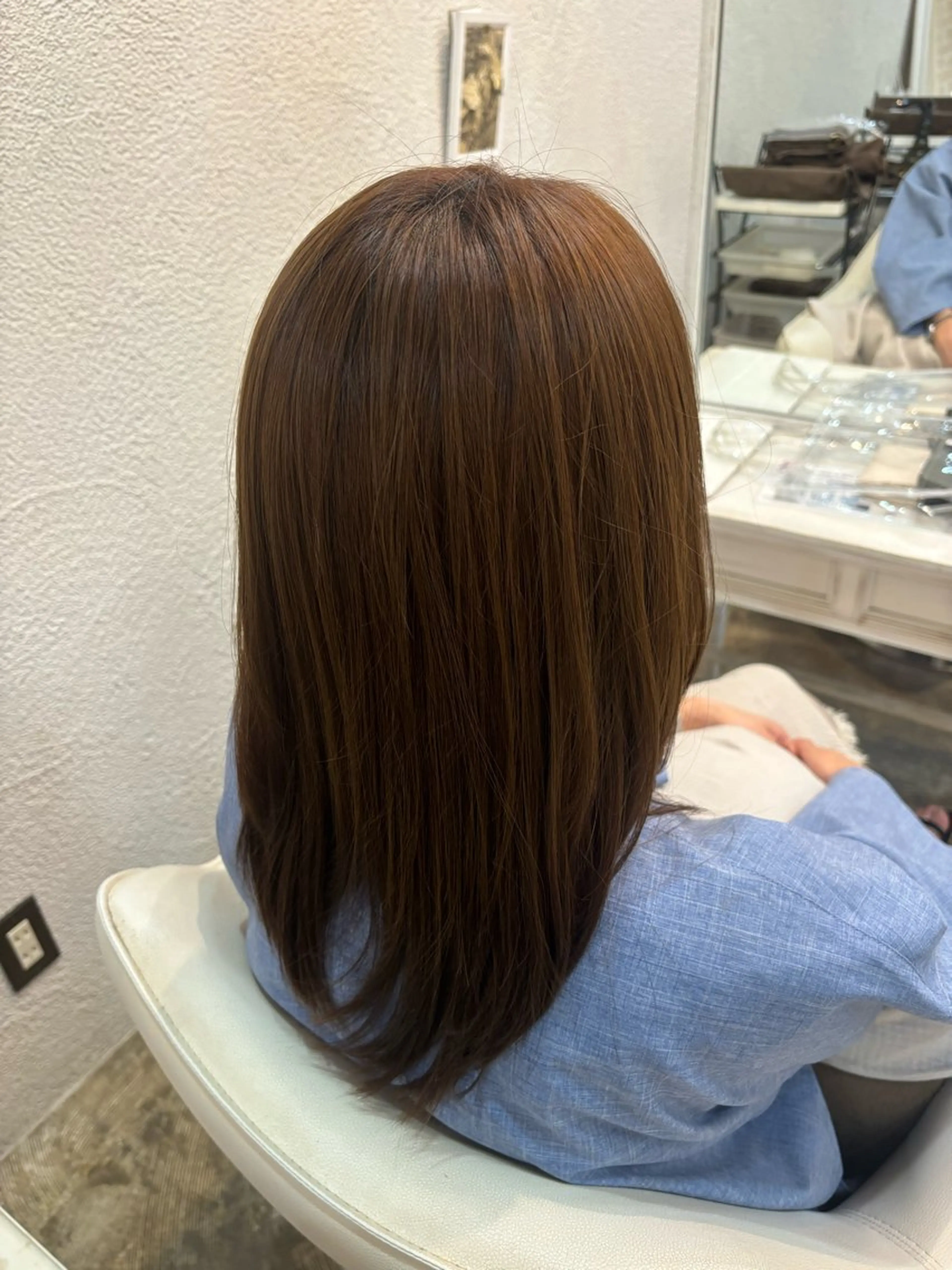 ミディアム ヘアカラー 山﨑彩乃 🫧 縮毛矯正🪐のヘアスタイル