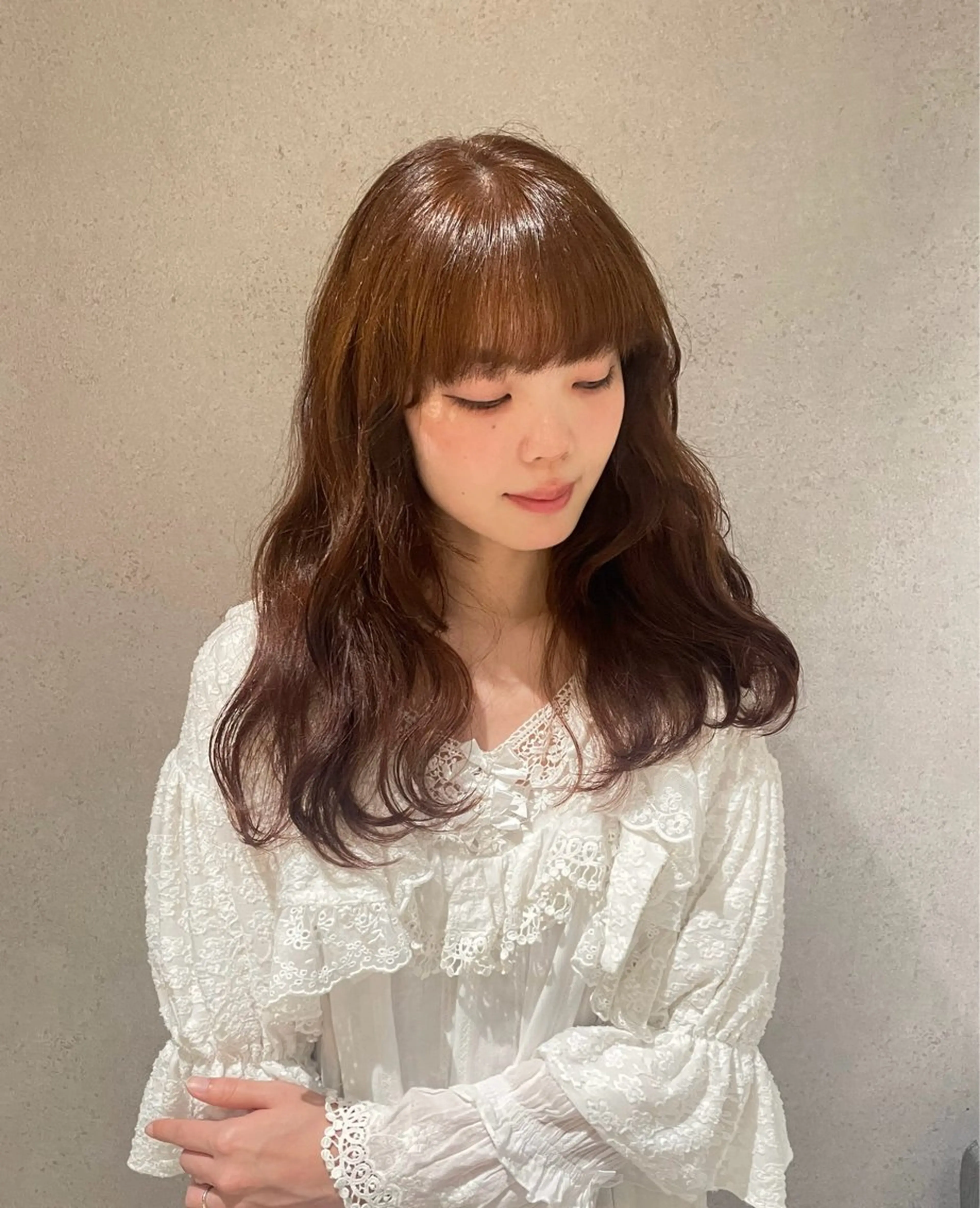 セミロング カット パーマ La fith hair clan(ラフィスヘアークラン) 広島本通店所属・レイヤーカット/透明 感カラー✴︎キミカのヘアスタイル