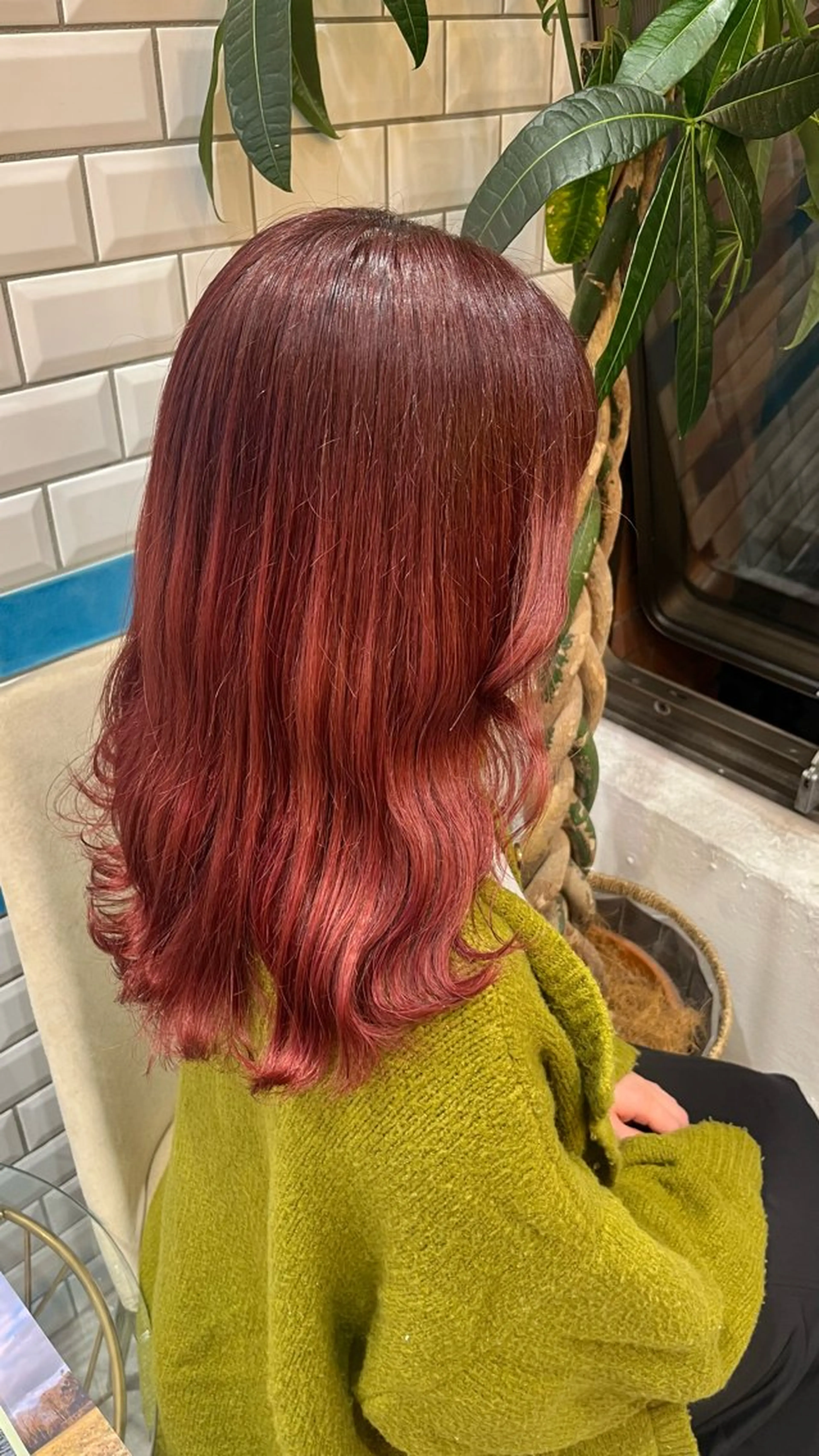 セミロング カラー ヘアアレンジ ひより🩷韓国ヘアー _髪質改善カラーのヘアスタイル