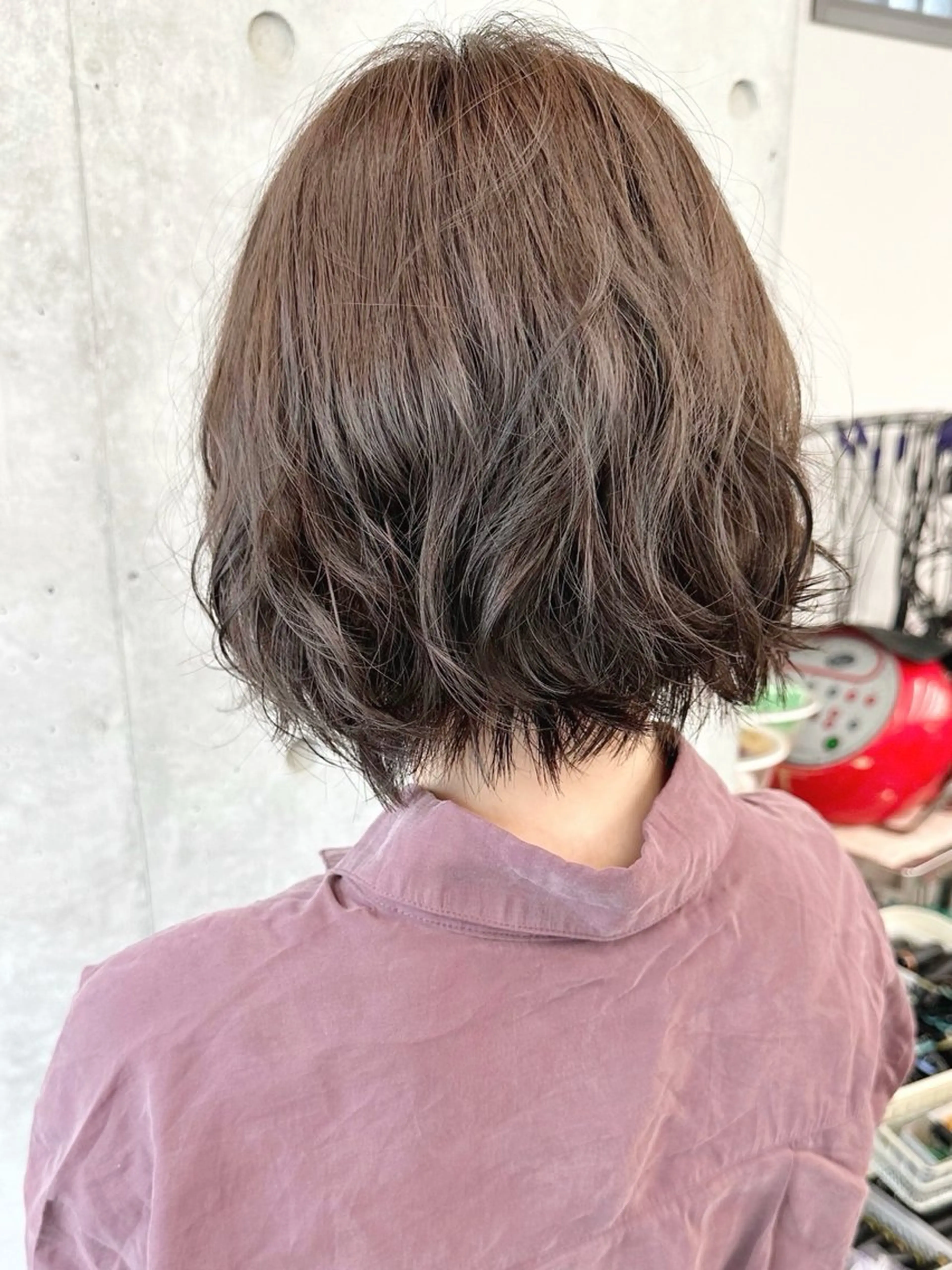 ショート パーマ カット パーマ とうい/くせ毛/ ショート/丸みボブのヘアスタイル