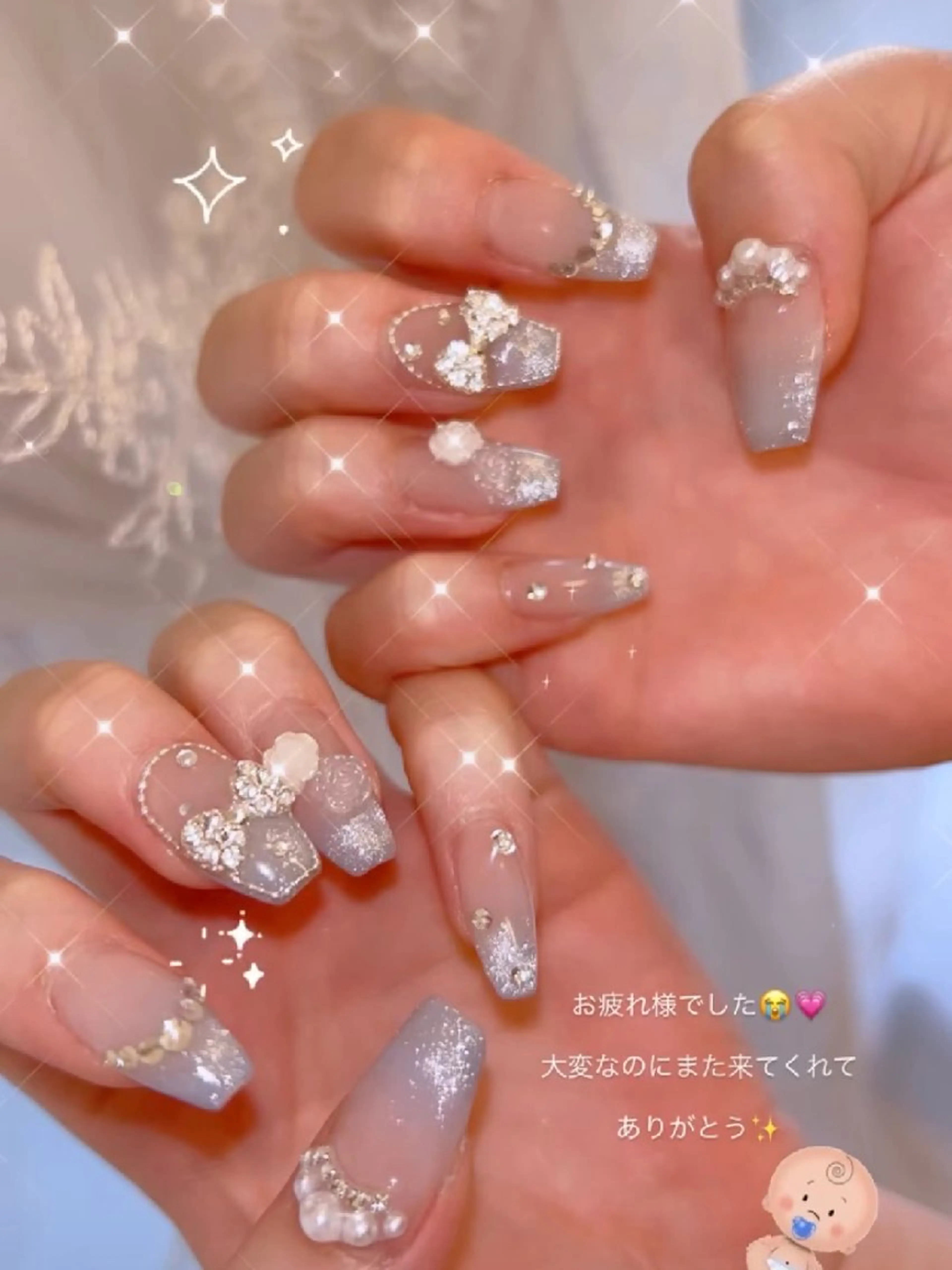 ネイル 長さ出し ジェルネイル 韓国ネイル マグネットネイル ニュアンスネイル ハンドネイル I LOVE ME NAIL.｡.:*♡のネイルデザイン