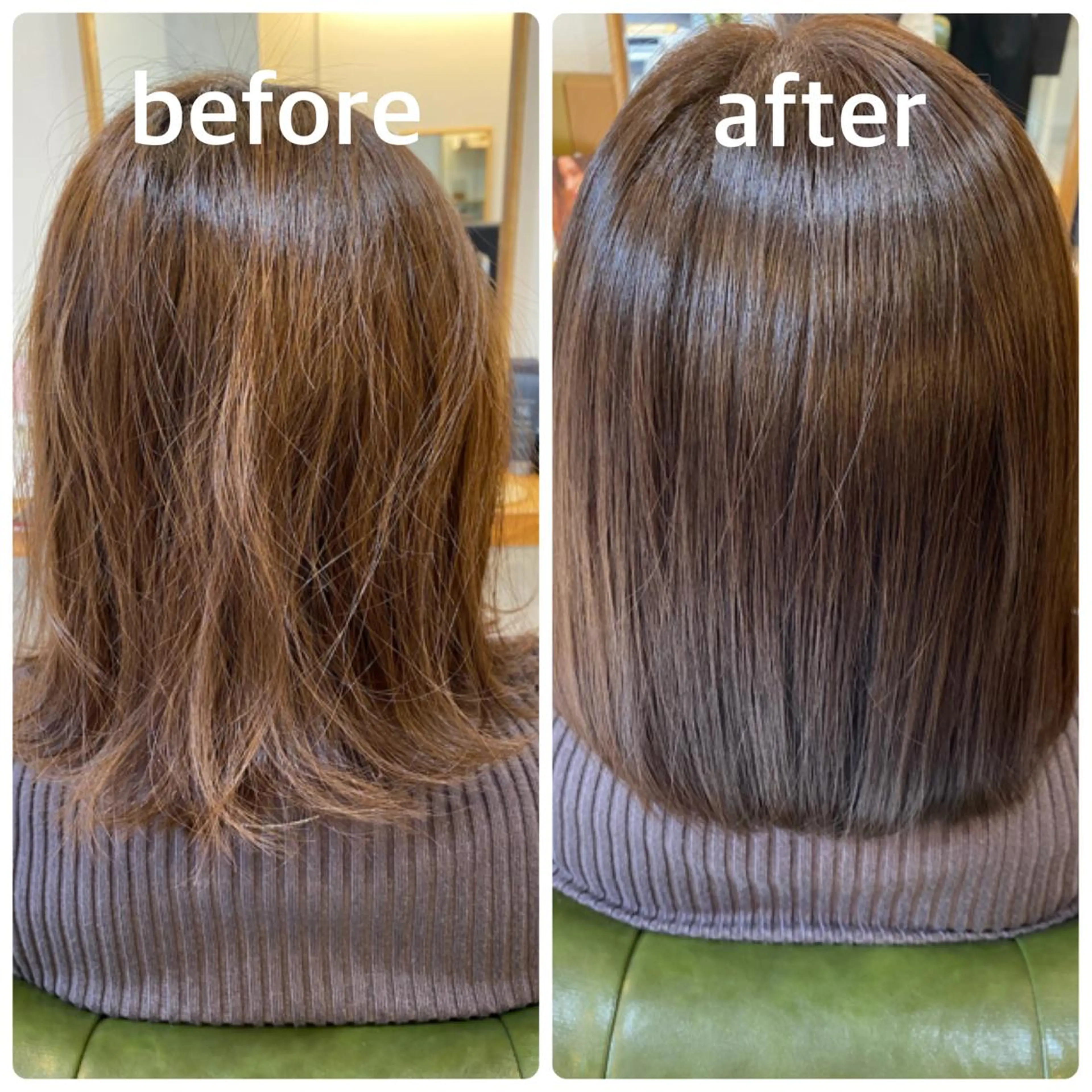 ミディアム カラー カット ヘアカラー トリートメント エイト ウメダのヘアスタイル