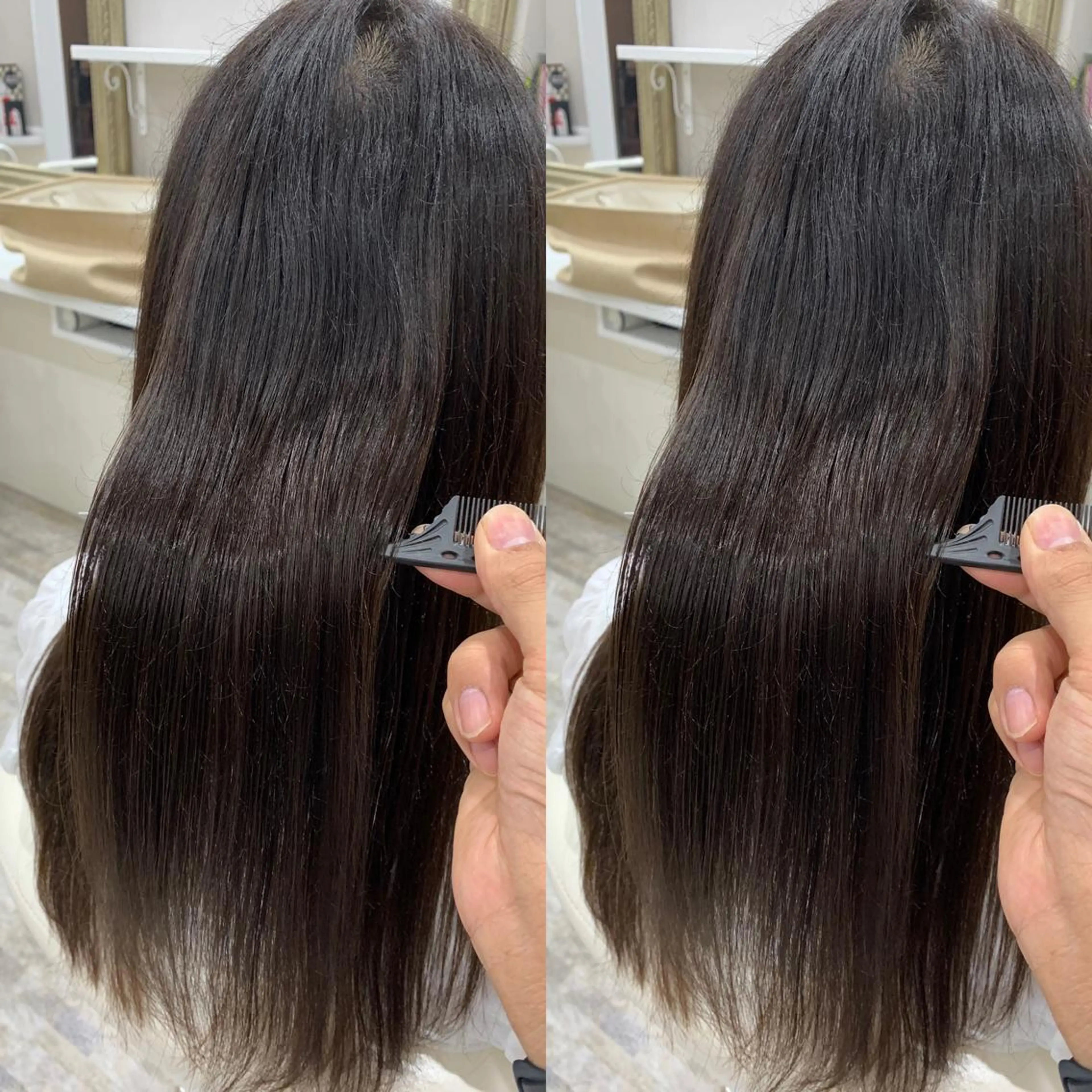 ロング 髪質改善 貸切サロンのヘアスタイル