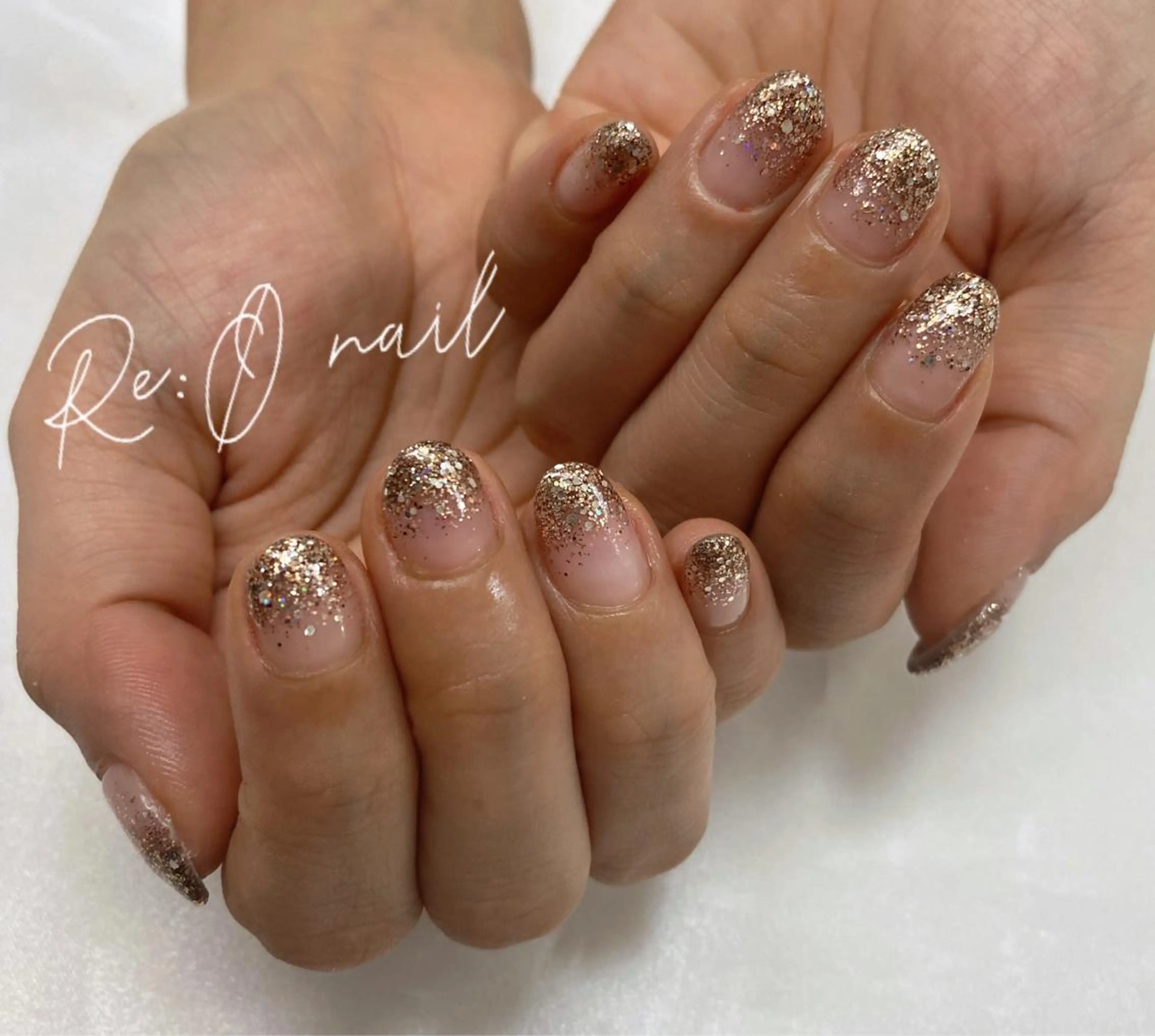 ネイル ブラウン ラメ(グリッター) ハンドネイル Re:Ø nail 🩵TSUJIのネイルデザイン