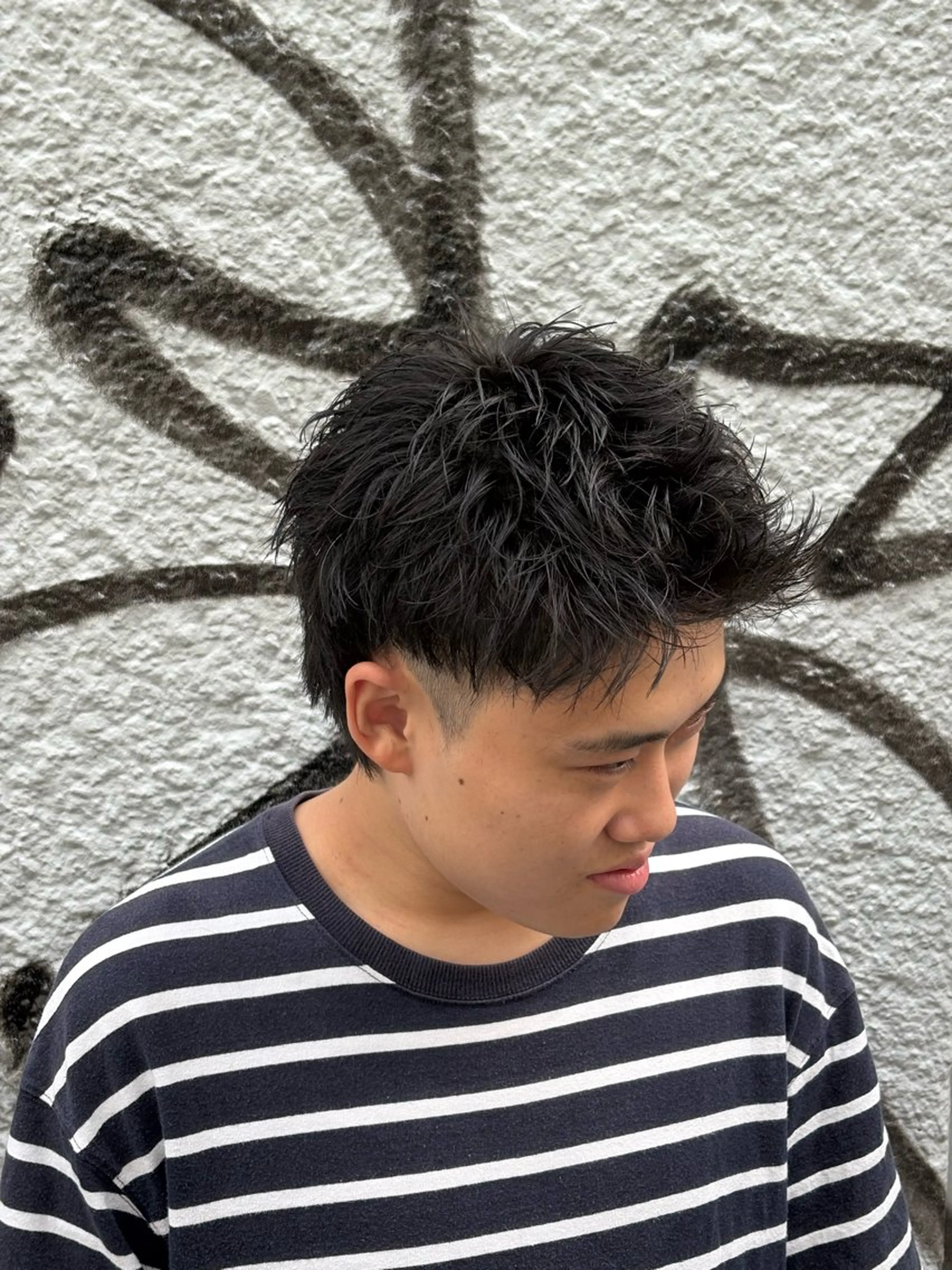 ショート カラー パーマ メンズ カット ヘアセット メンズパーマ特化 🔥韓国ヘア職人🔥のヘアスタイル