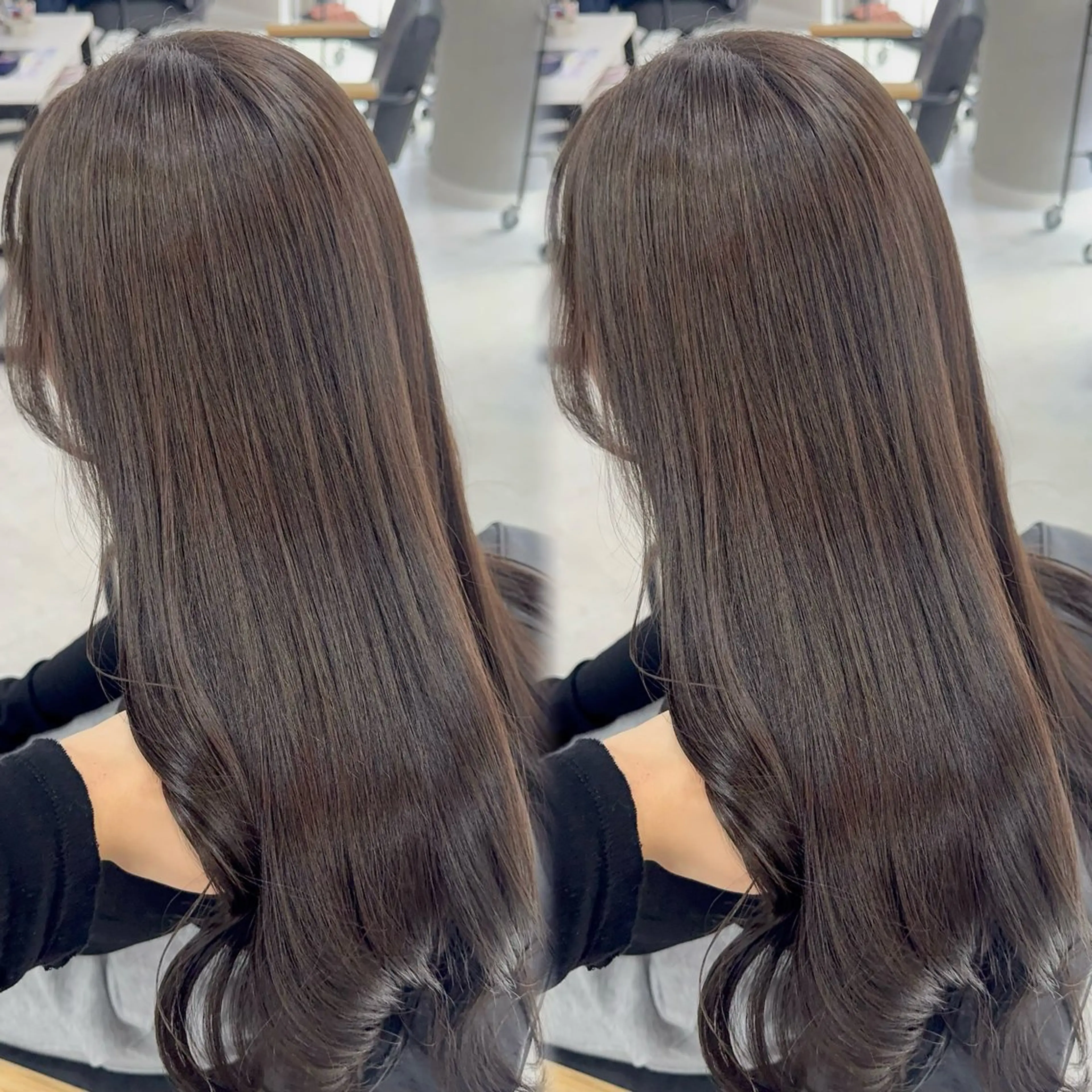 カラー アッシュ アッシュブラウン ベージュカラー 黒髪 ブリーチ カット ヘアカラー トリートメント 赤み無し柔らかカラー 【梅田】madokaのヘアスタイル