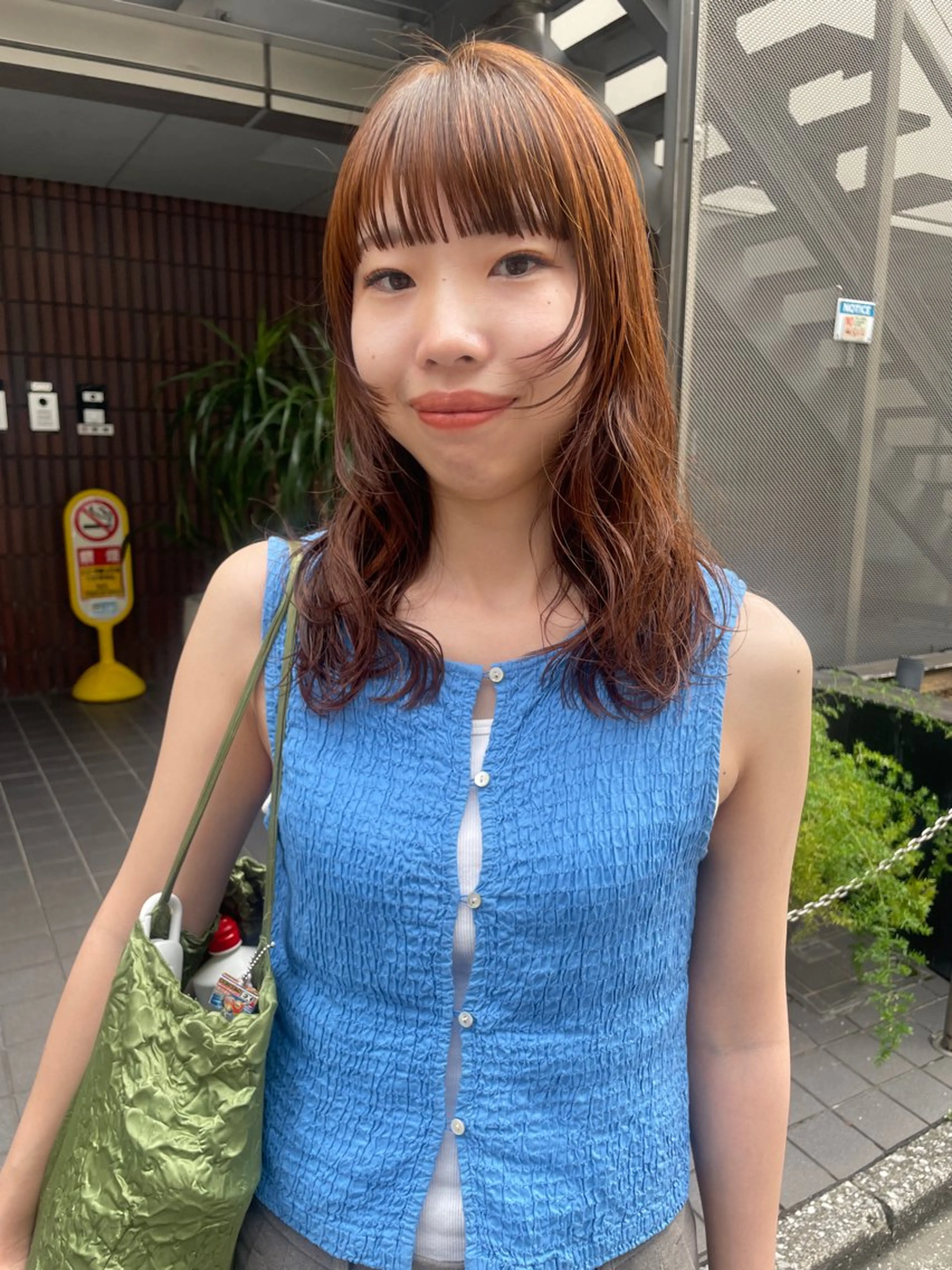 セミロング パーマ カット ヘアカラー パーマ トリートメント レイヤー/ 透明感カラー/マドカのヘアスタイル