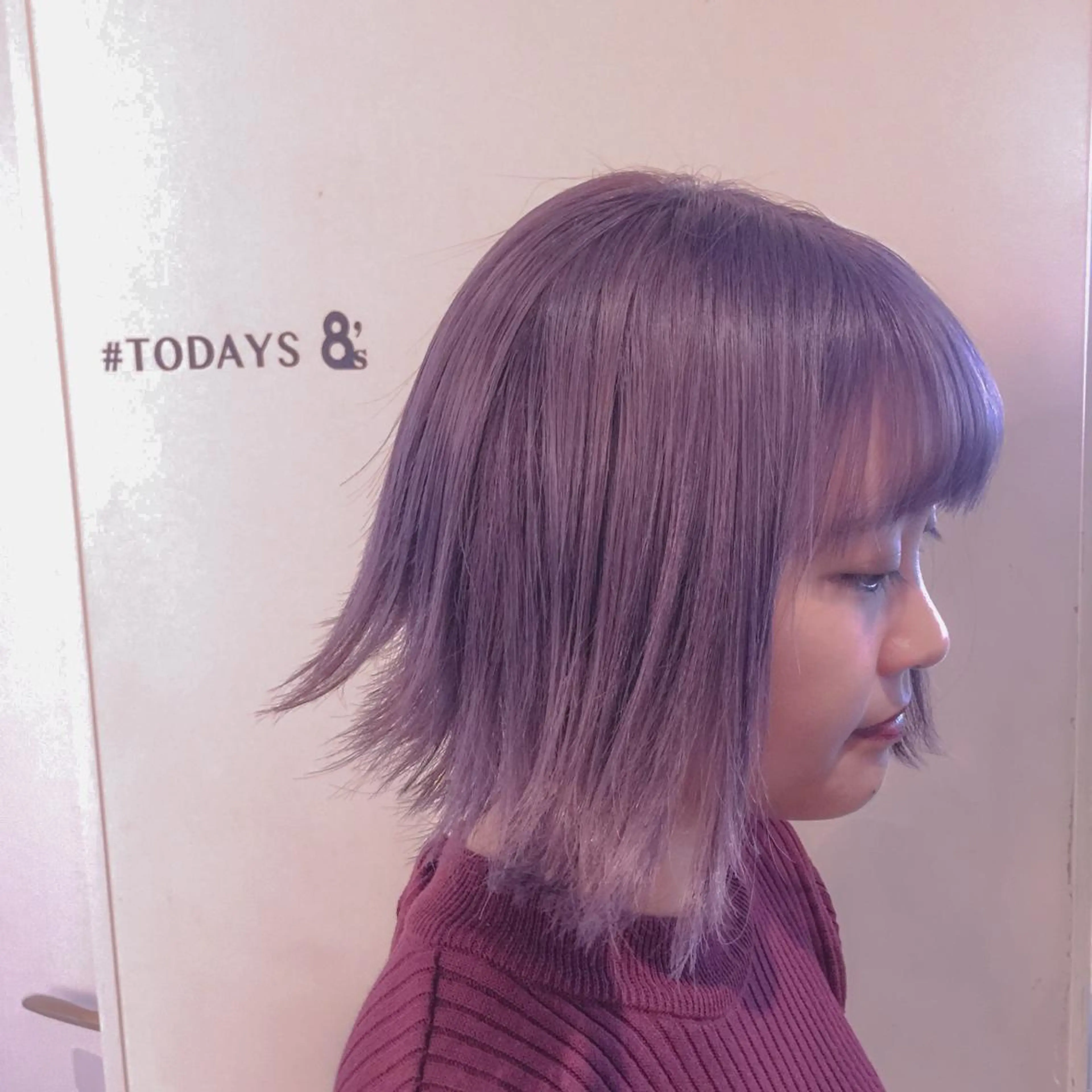 ショート カラー ブリーチ ラベンダーカラー ホワイト&レイヤーカ ットエクステ長畠俊輔のヘアスタイル