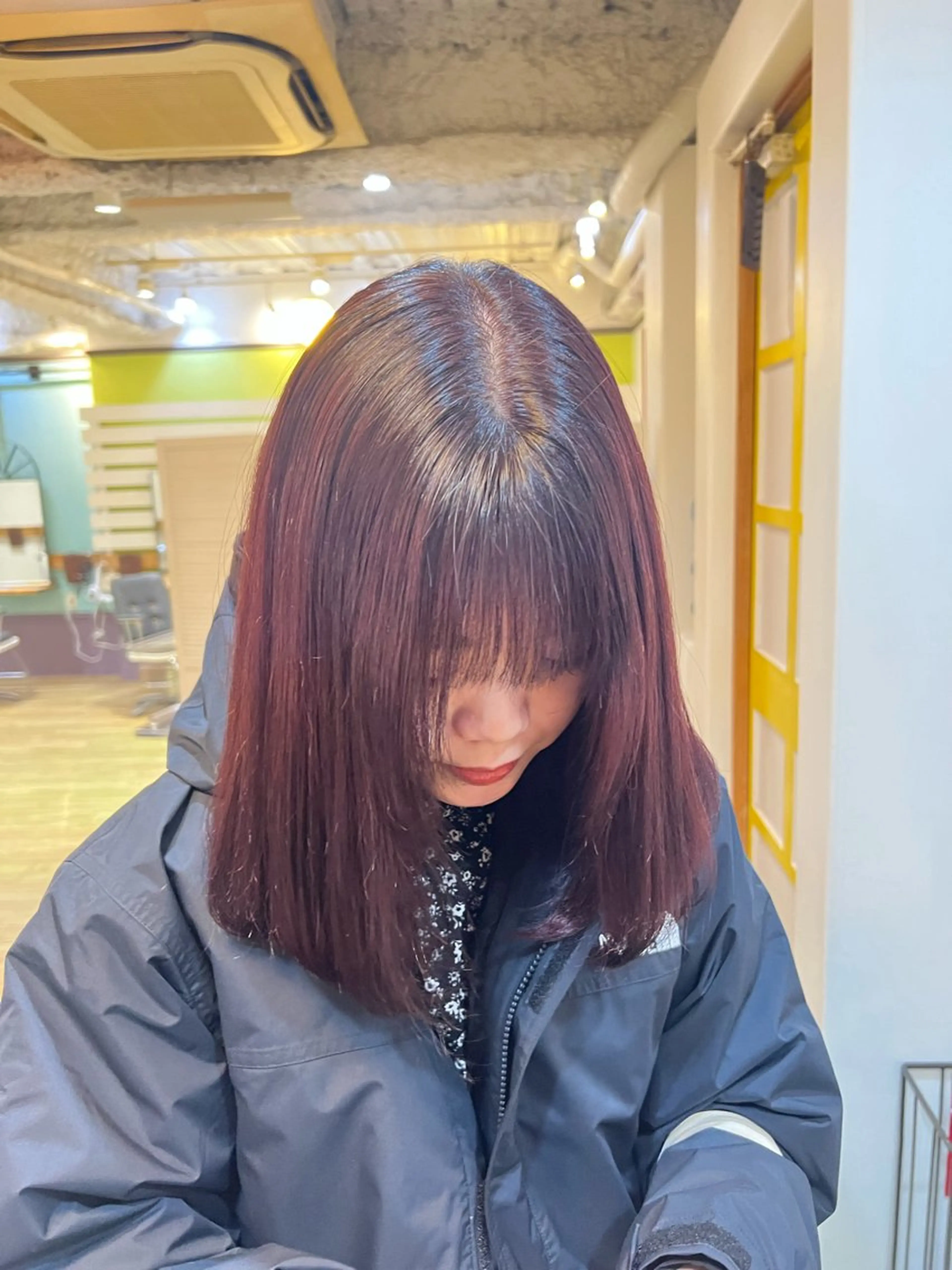 ミディアム カラー ヘアカラー ショート/ボブ/透明 感カラー🎀　emiのヘアスタイル