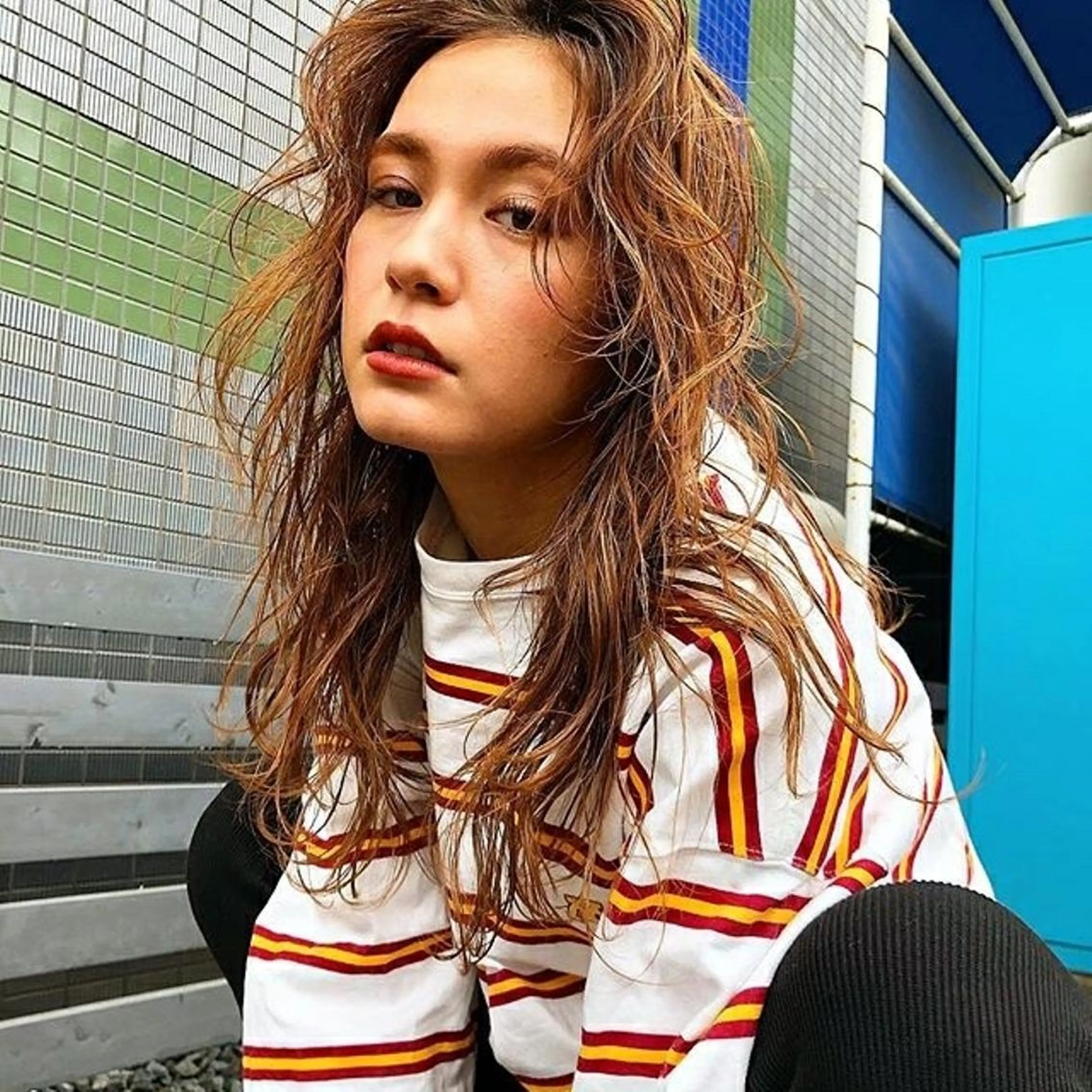ロング カラー パーマ オーダー  府中のヘアスタイル