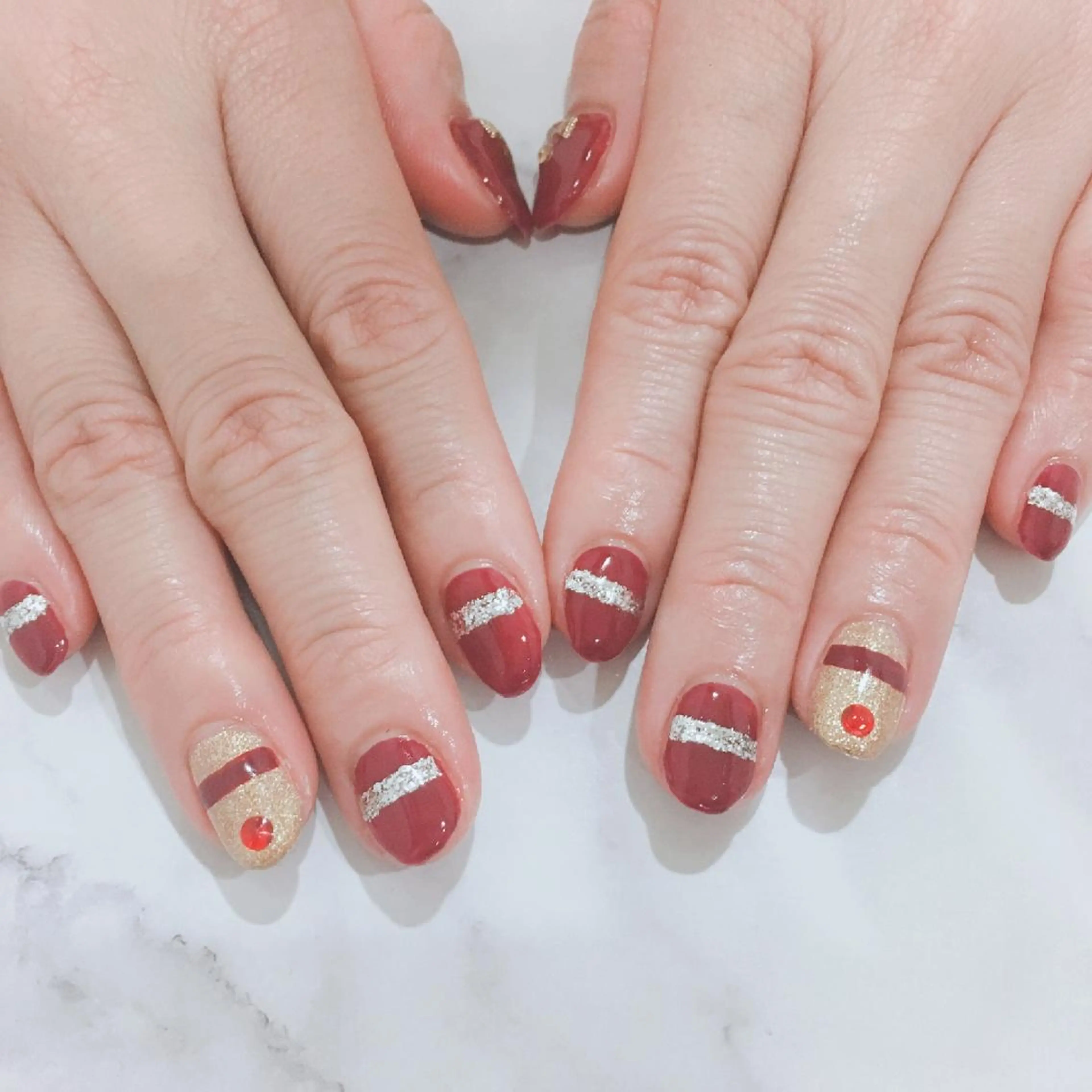 ネイル アートネイル フラワーネイル ワンカラーネイル ストーンネイル 冬ネイル ネイル＆フラワーサロン〜Ri✦hiro〜鳥栖店所属・HIRATA RIEのネイルデザイン