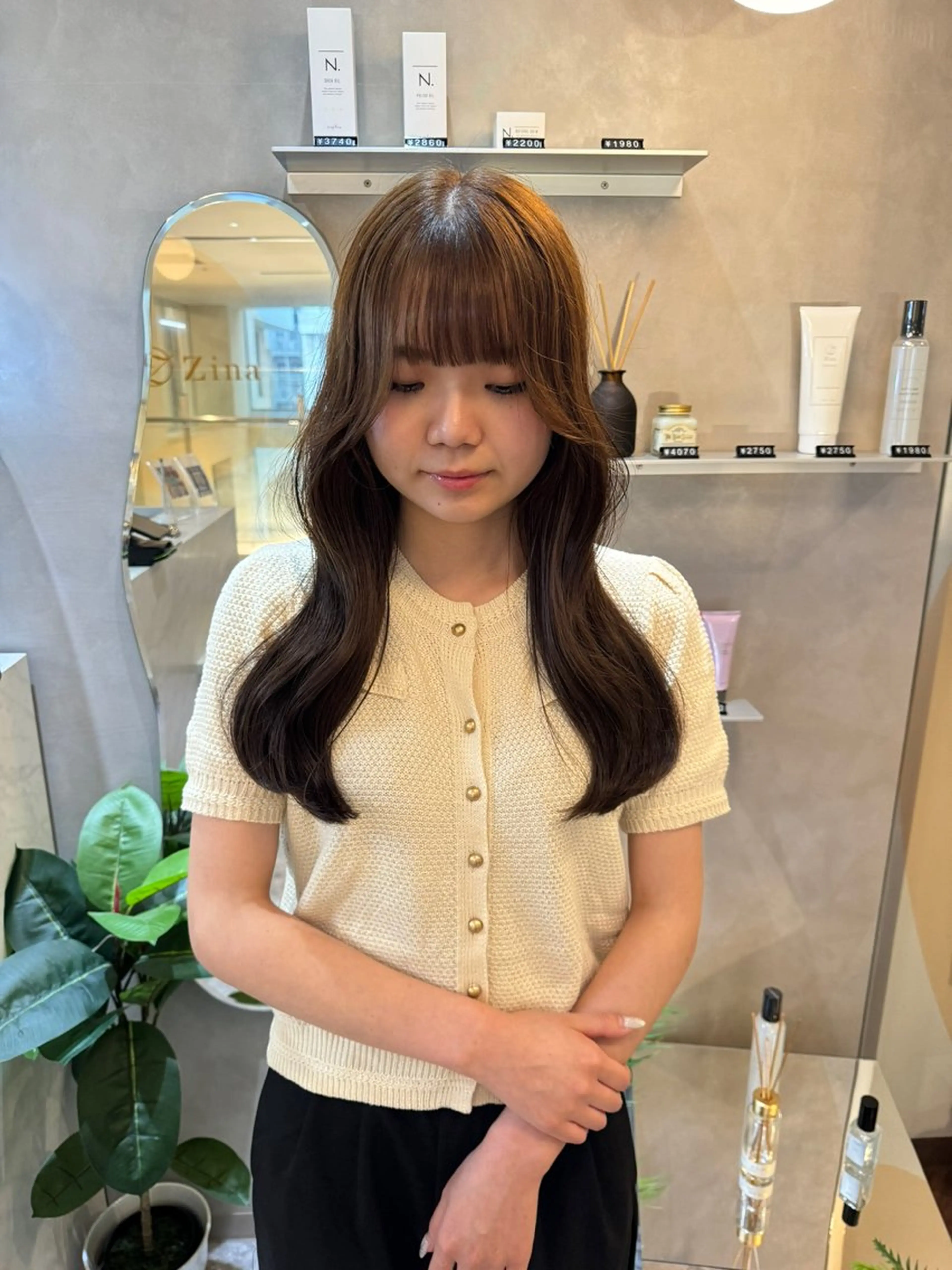 ロング カラー カット ヘアカラー トリートメント 韓国ヘア🇰🇷 松田光里のヘアスタイル