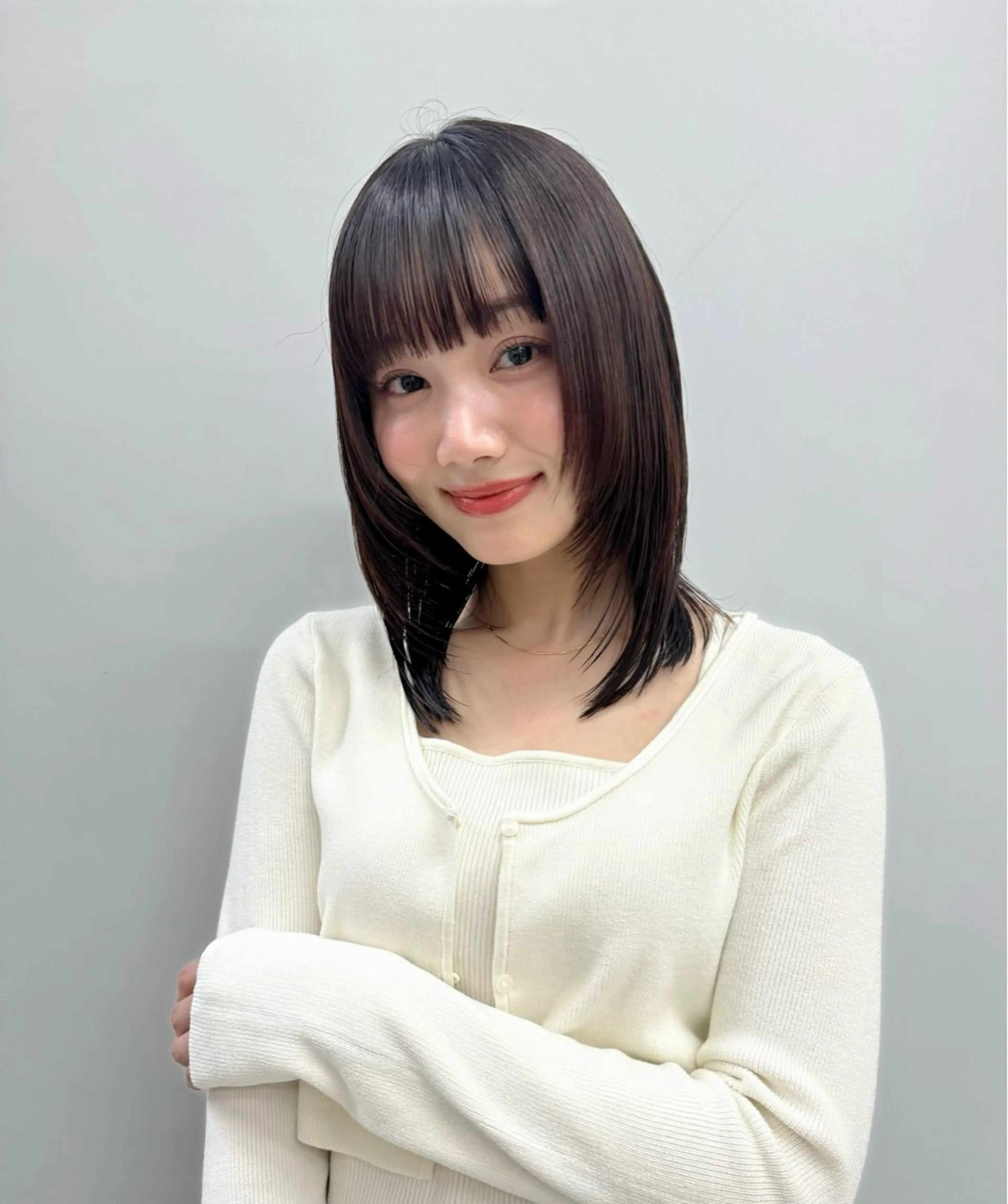 セミロング カラー 大人っぽベージュ/艶 髪ブラウン/さら🩰のヘアスタイル