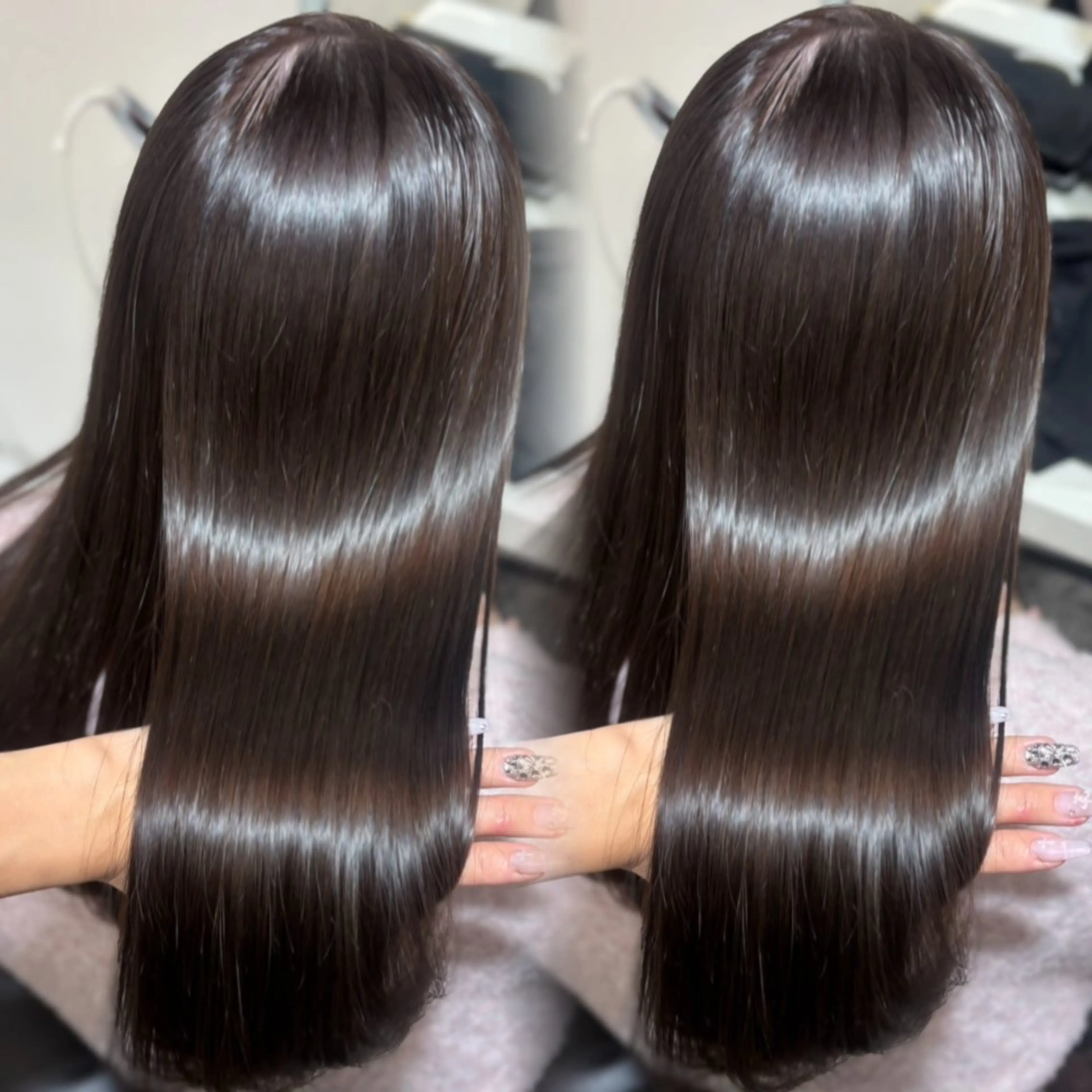 【髪質改善✨️】髪質改善ケアストレート＋Premiumケアカラー＋韓国風カット＋高保湿2stepトリートメント💖の写真