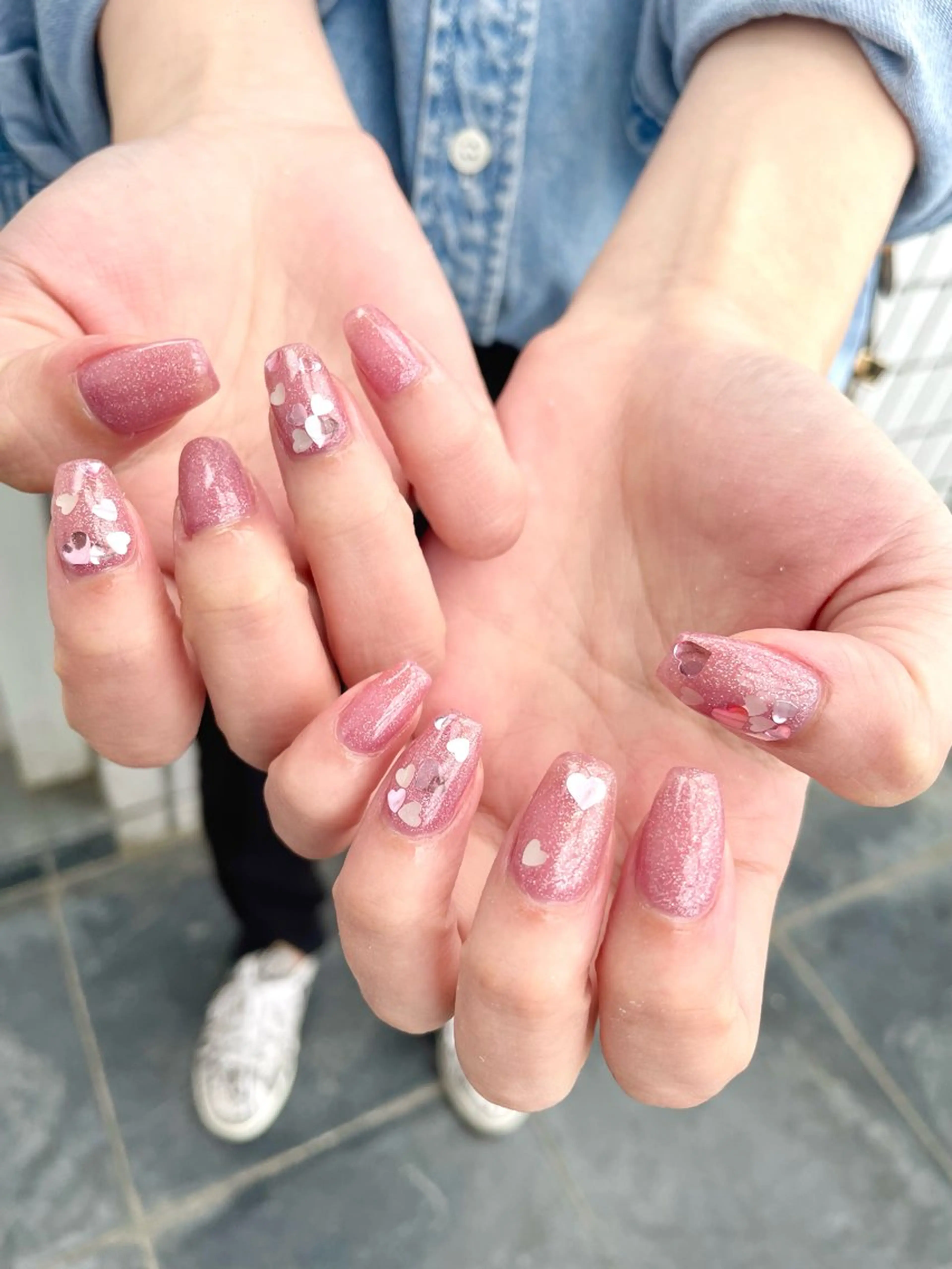 ネイル ハート ハンドネイル Nail ヌシん家 AKANEのネイルデザイン