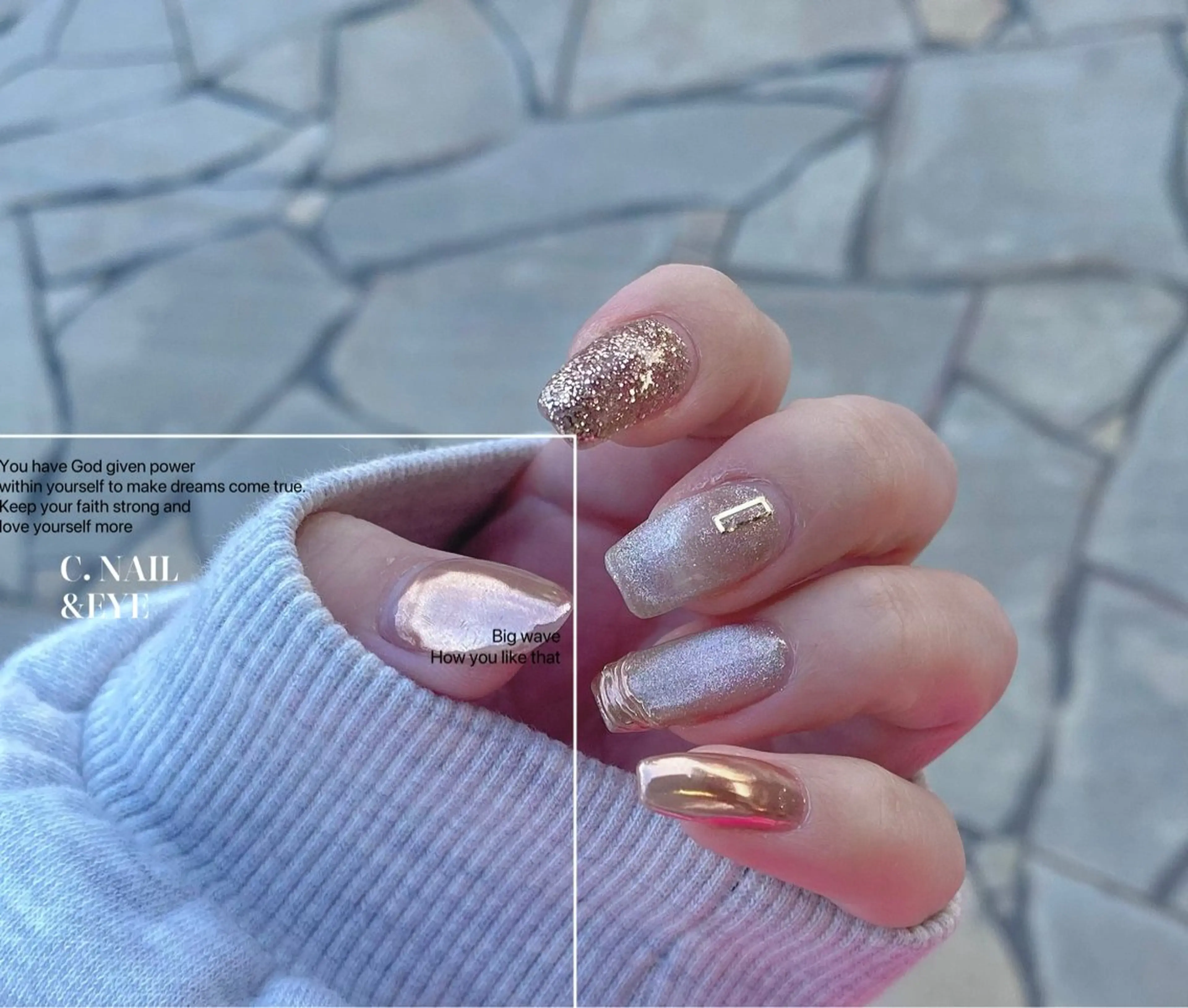 ネイル 入学式 フラッシュネイル フットネイル 卒業式 氷ネイル・うるうるネイル C.Nail &Eye筑紫駅のネイルデザイン