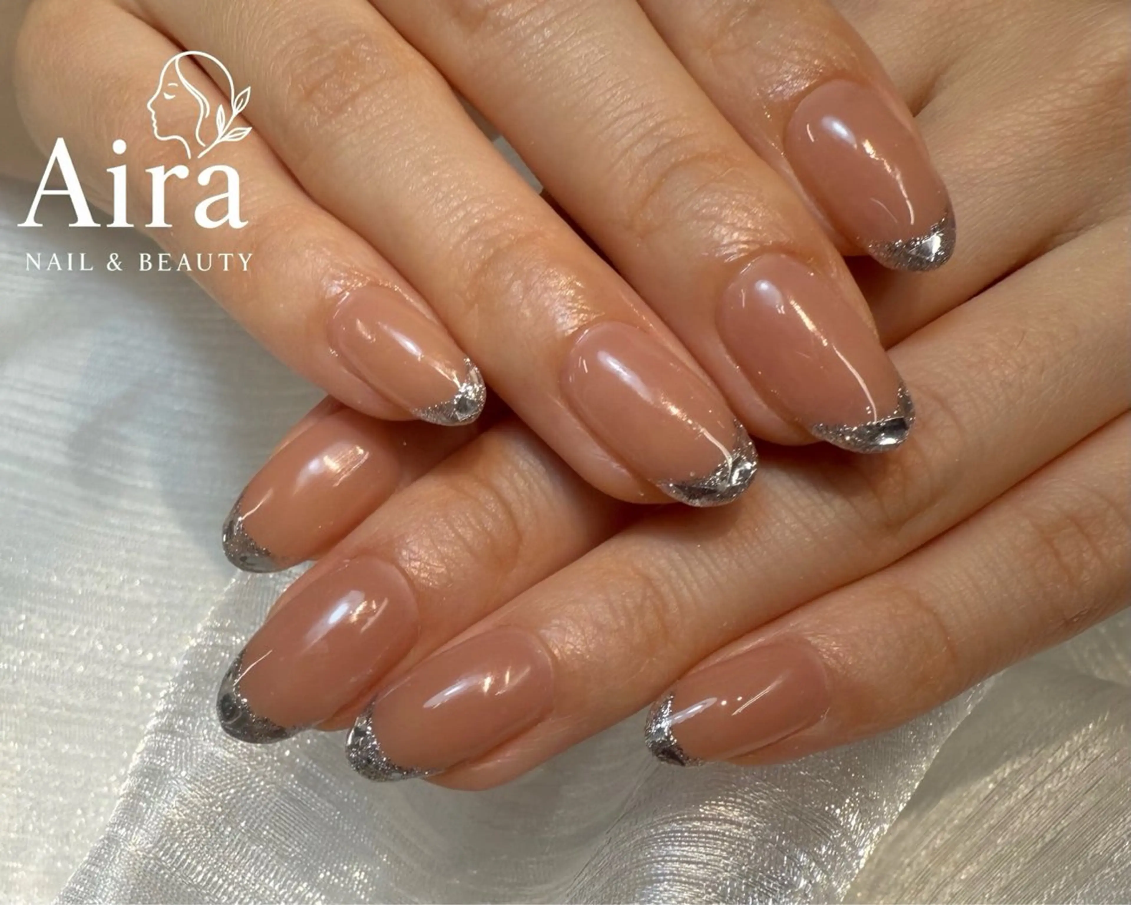 ガラスフレンチネイル★【オフ、パラジェル料金込み】の写真