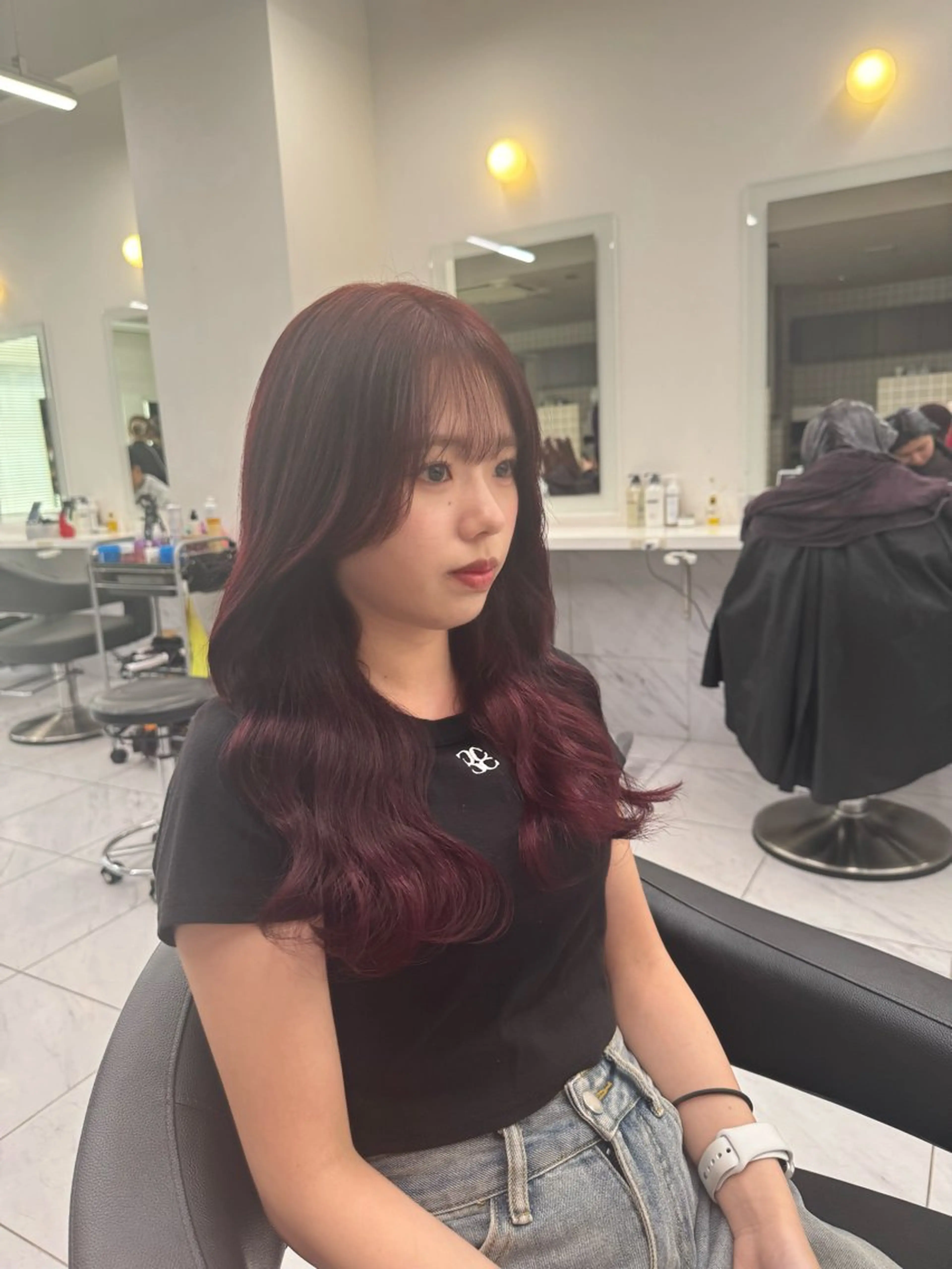 ロング カラー パーマ ヘアアレンジ メンズ キッズ 🍒暖色系 カラー🍒MEIのヘアスタイル