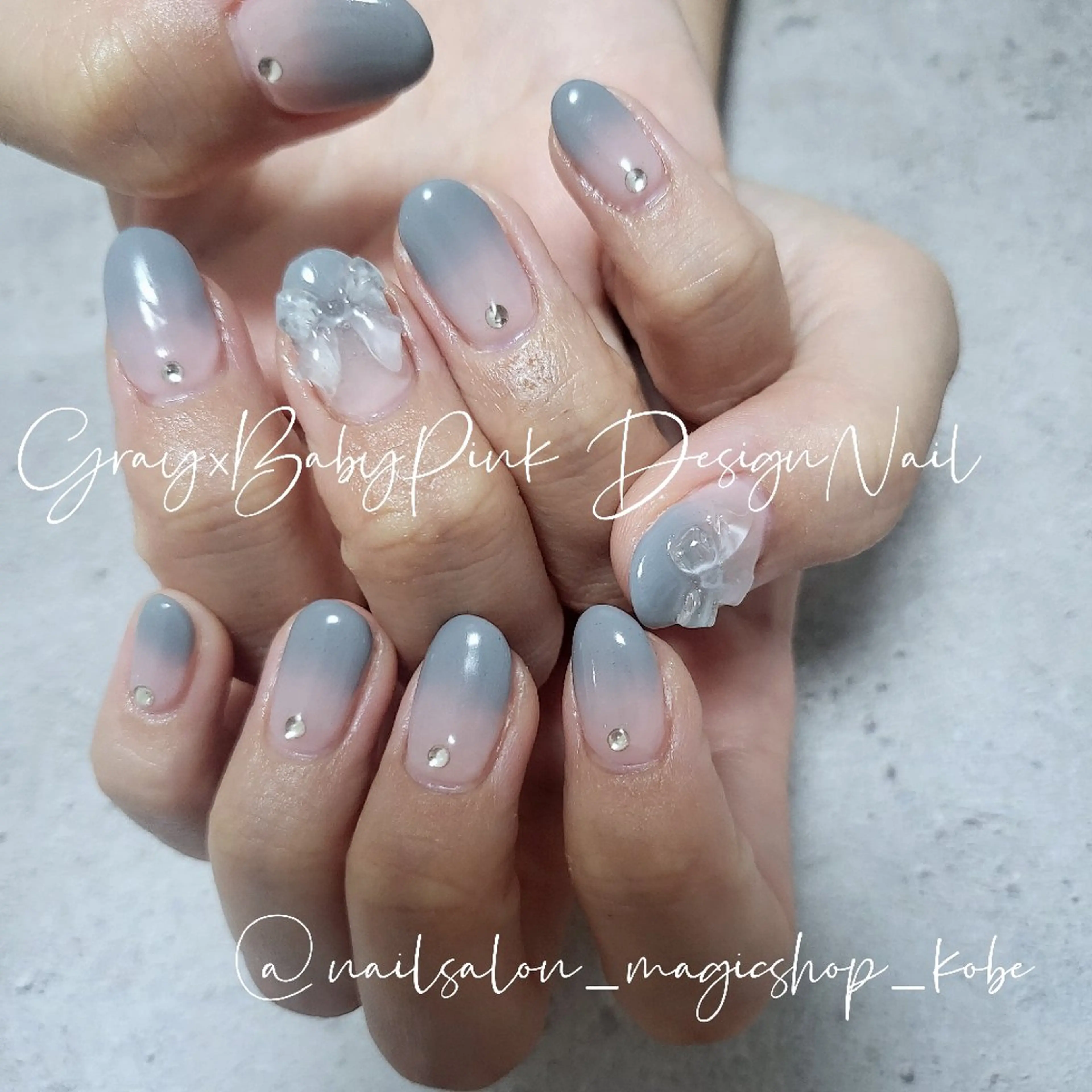 ネイル クリアネイル ジェルネイル グラデーション 持ち込み ピンク ハンドネイル Nailsalon MagicShopのネイルデザイン